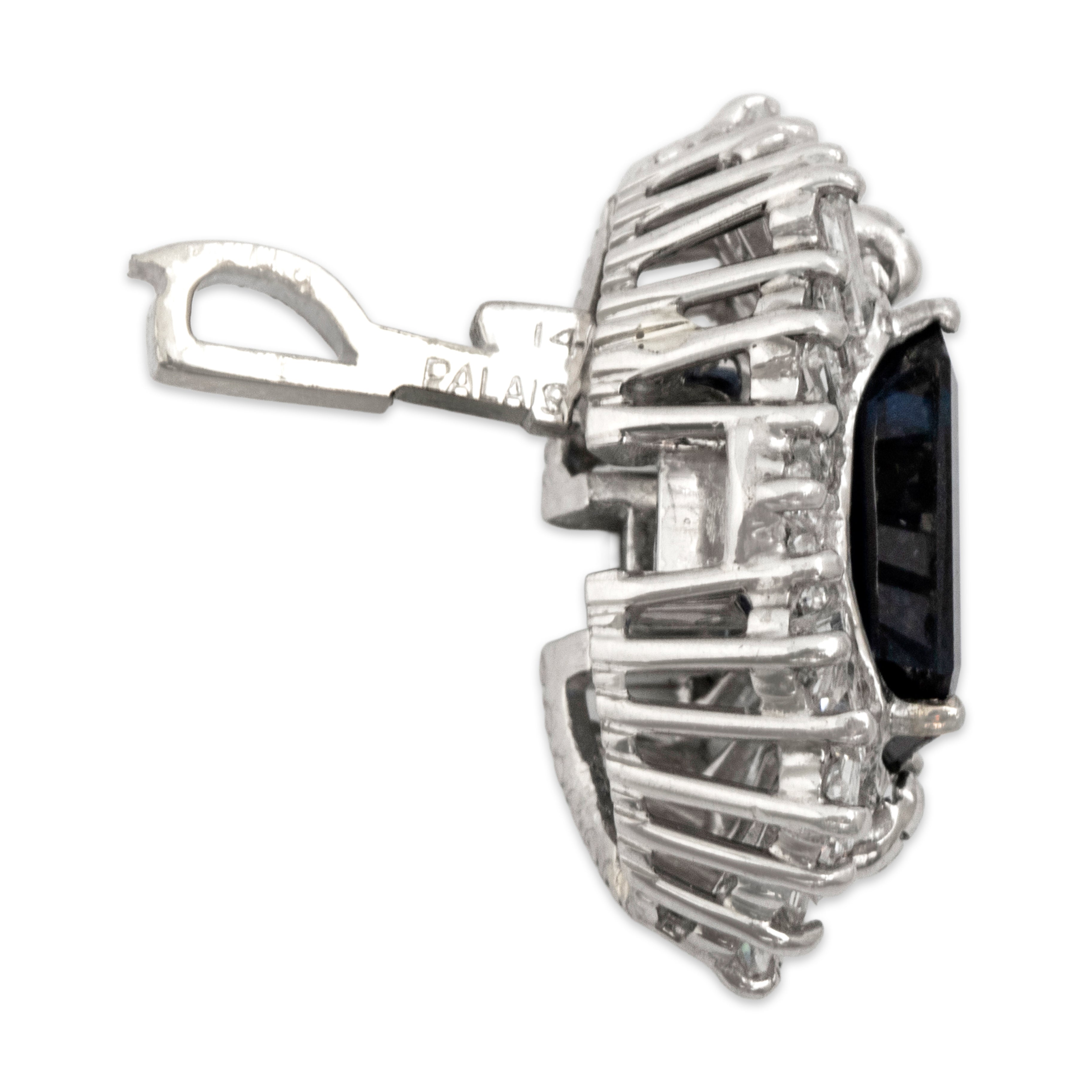 Vintage Platinum 3.01ct Blue Sapphire 1.21cttw Diamond Spectacular Ring / Pendant 6.75