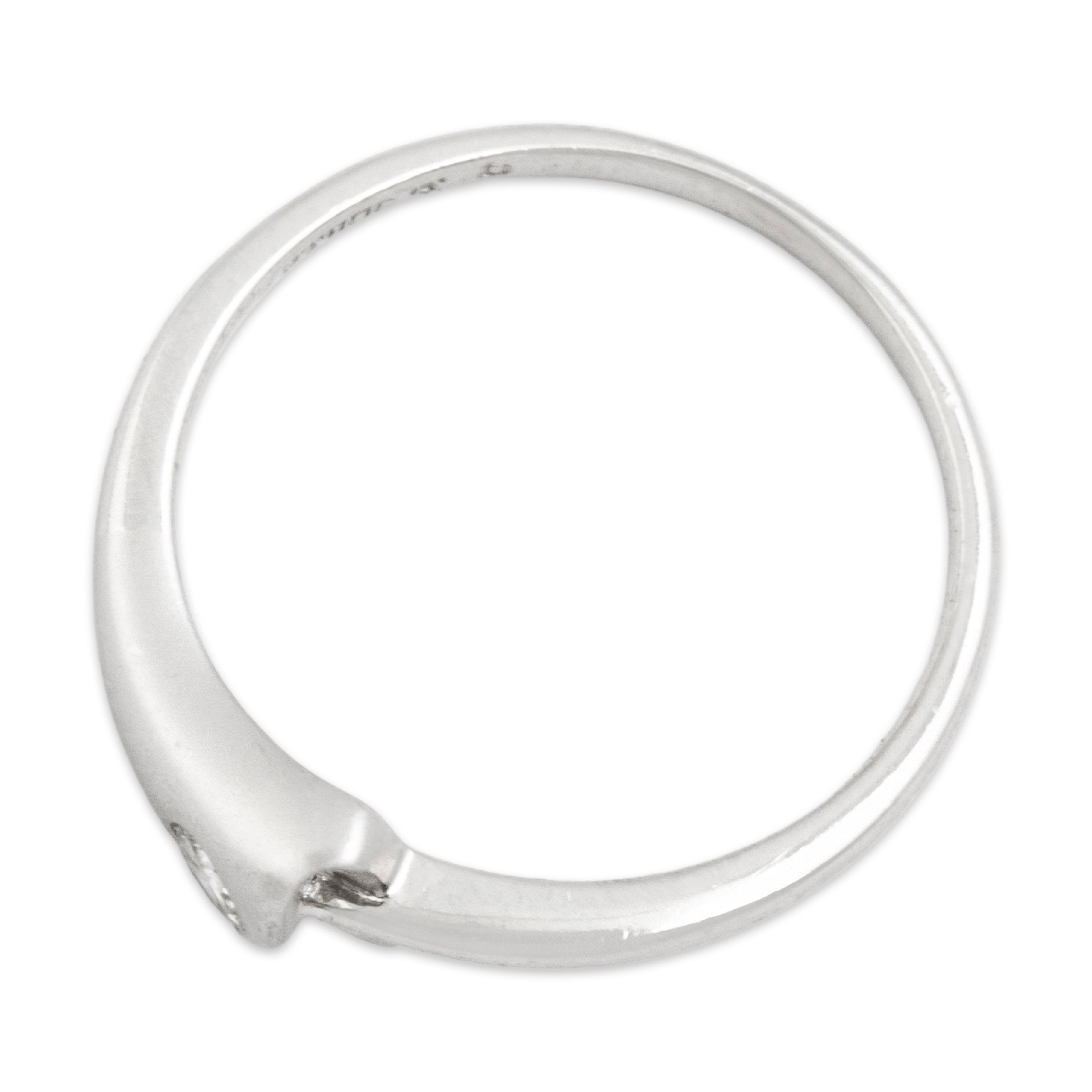 Vintage Platinum Diamond Refined Brushed Flush-Set Flair Ring - Overall view