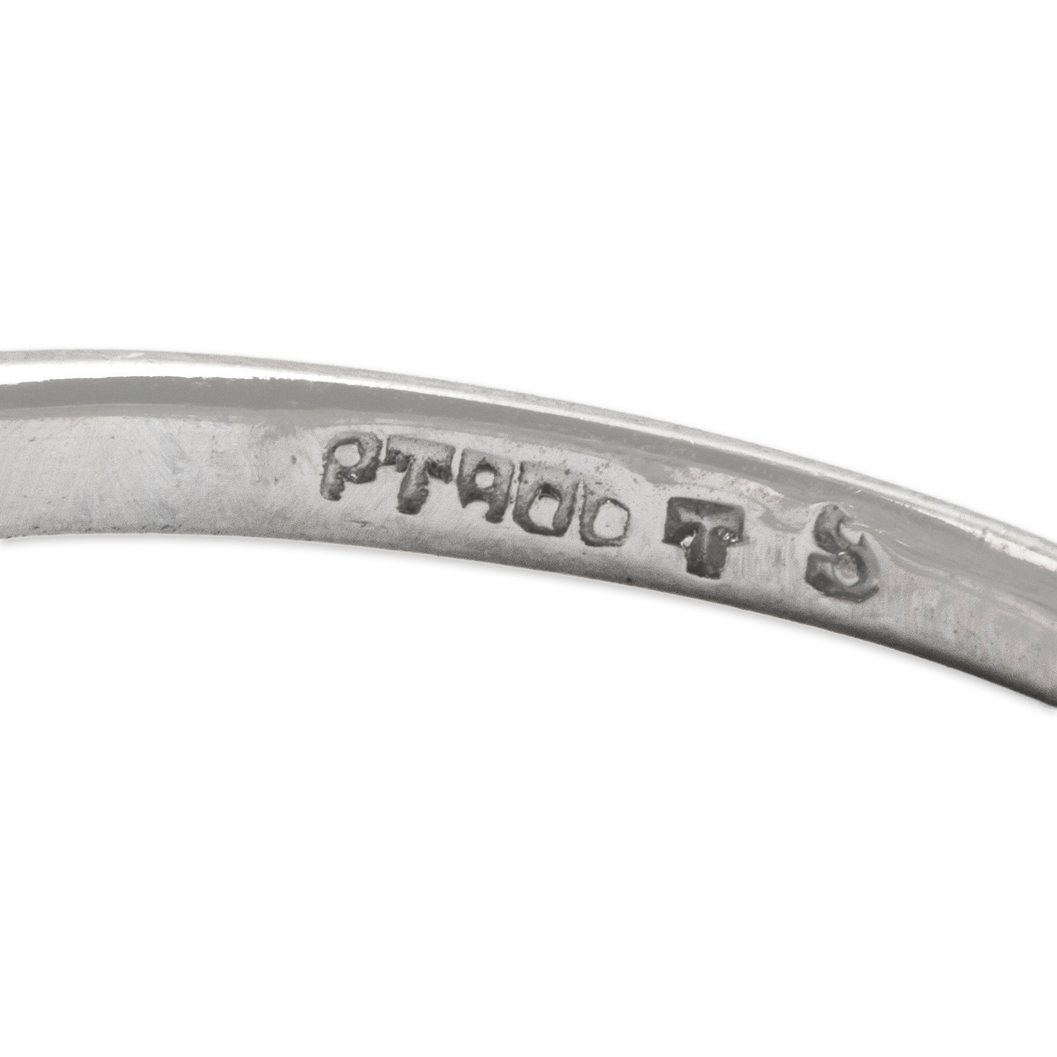 Vintage Platinum Diamond Refined Brushed Flush-Set Flair Ring - Hallmark view