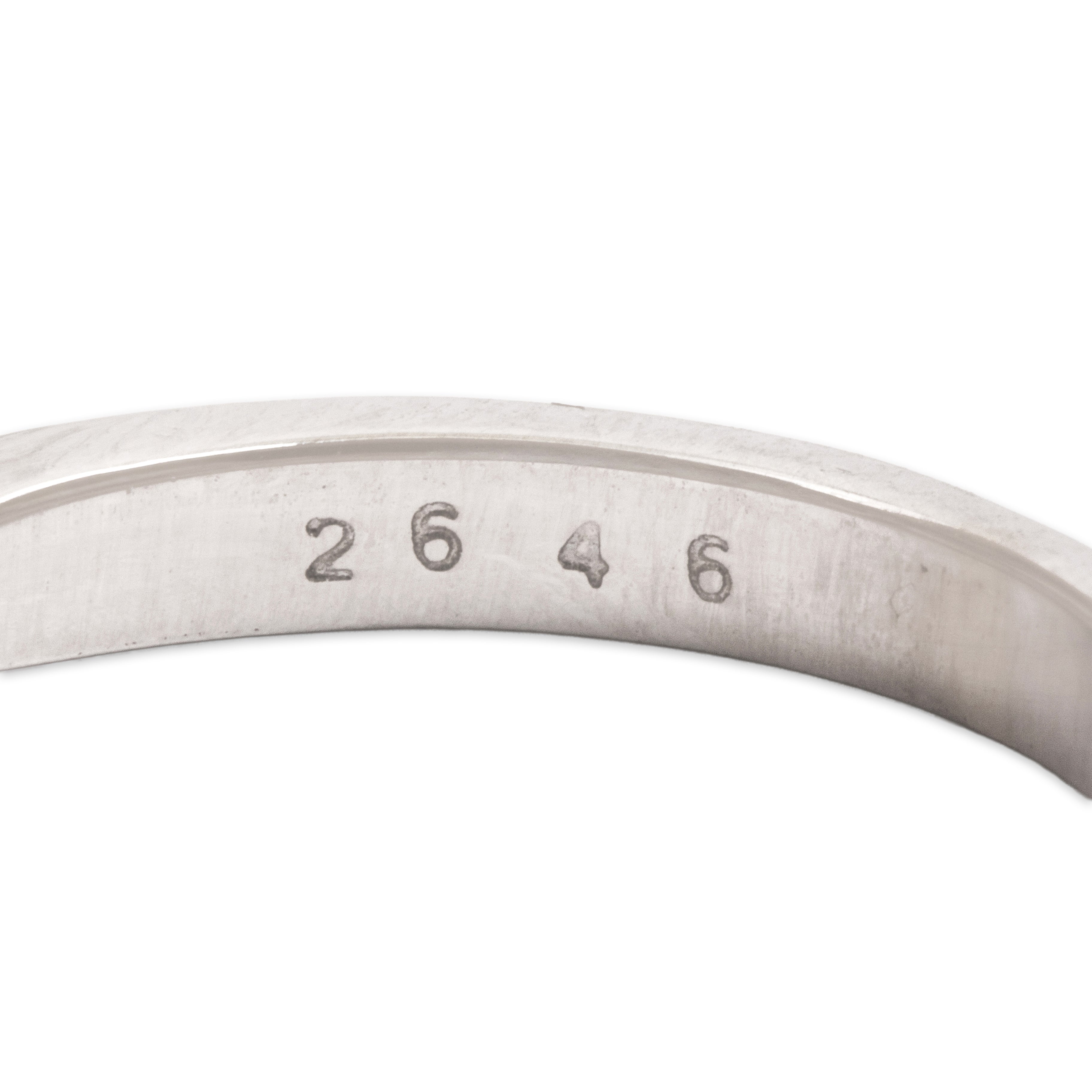 Vintage 14k White Gold [Custom Carat] Vibrant Sparkling Line Ring - Hallmark view