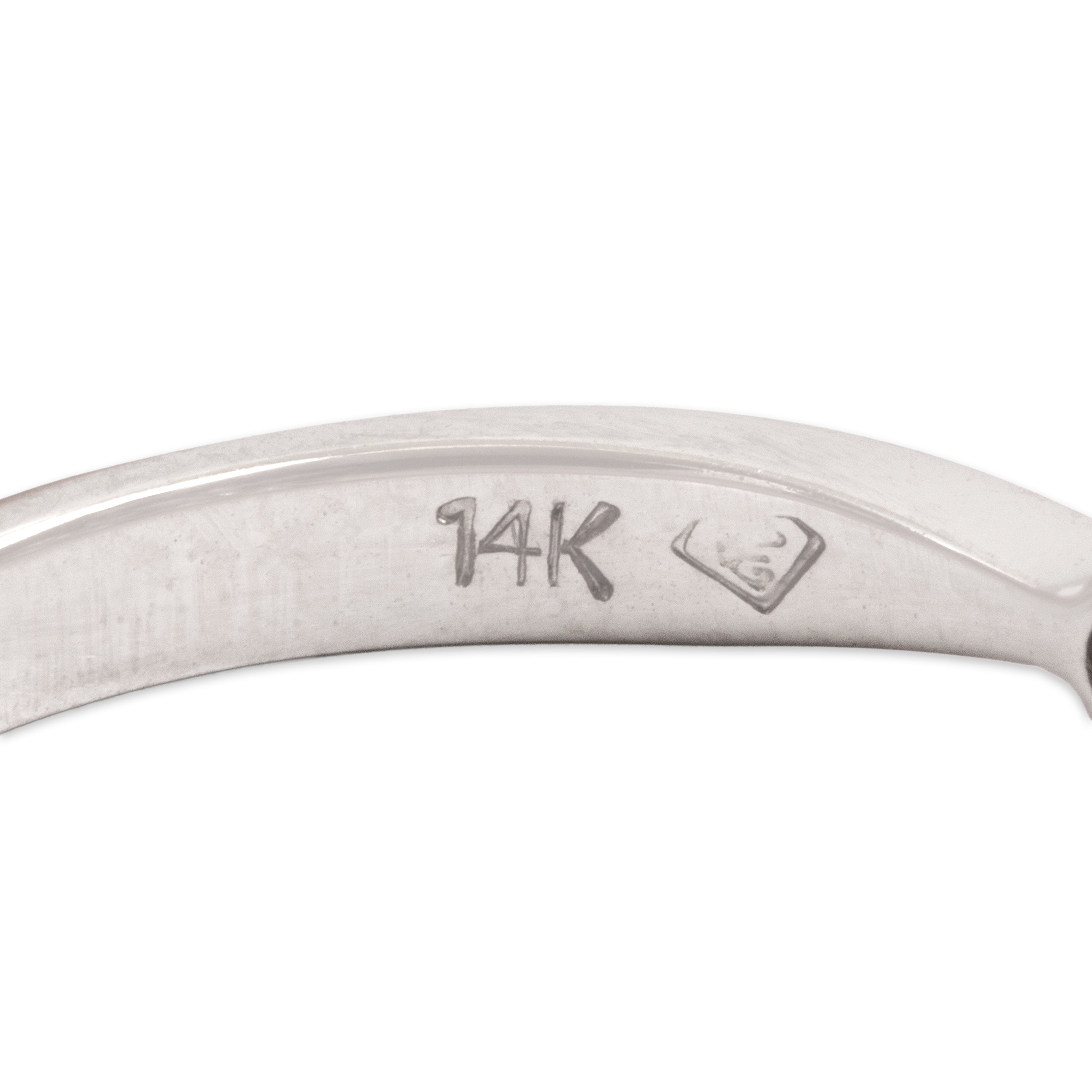 Vintage 14k White Gold [Custom Carat] Vibrant Sparkling Line Ring - Hallmark view