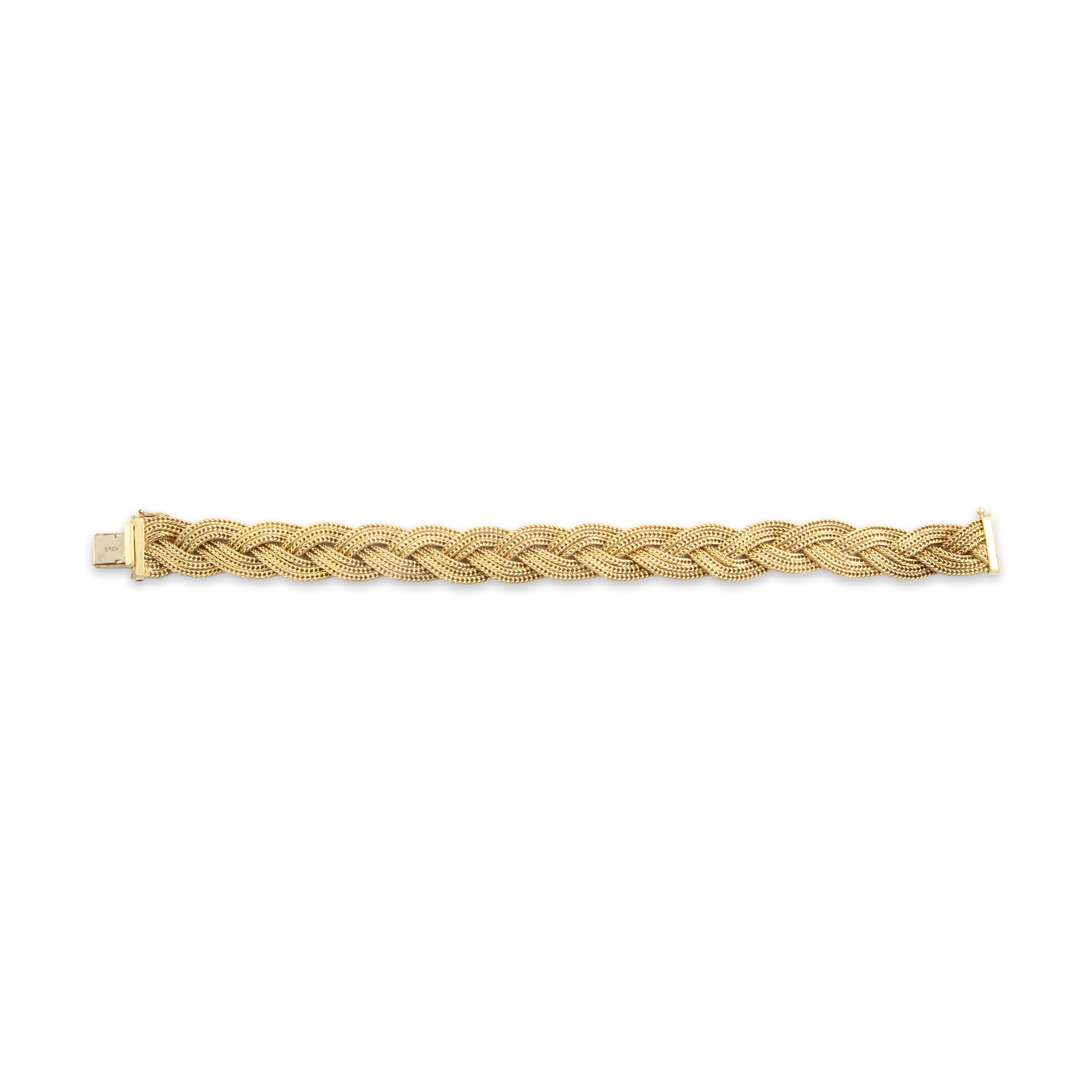 Vintage Substantial 14k Yellow Gold Wonderful Braided Chain Bracelet - Overall view
