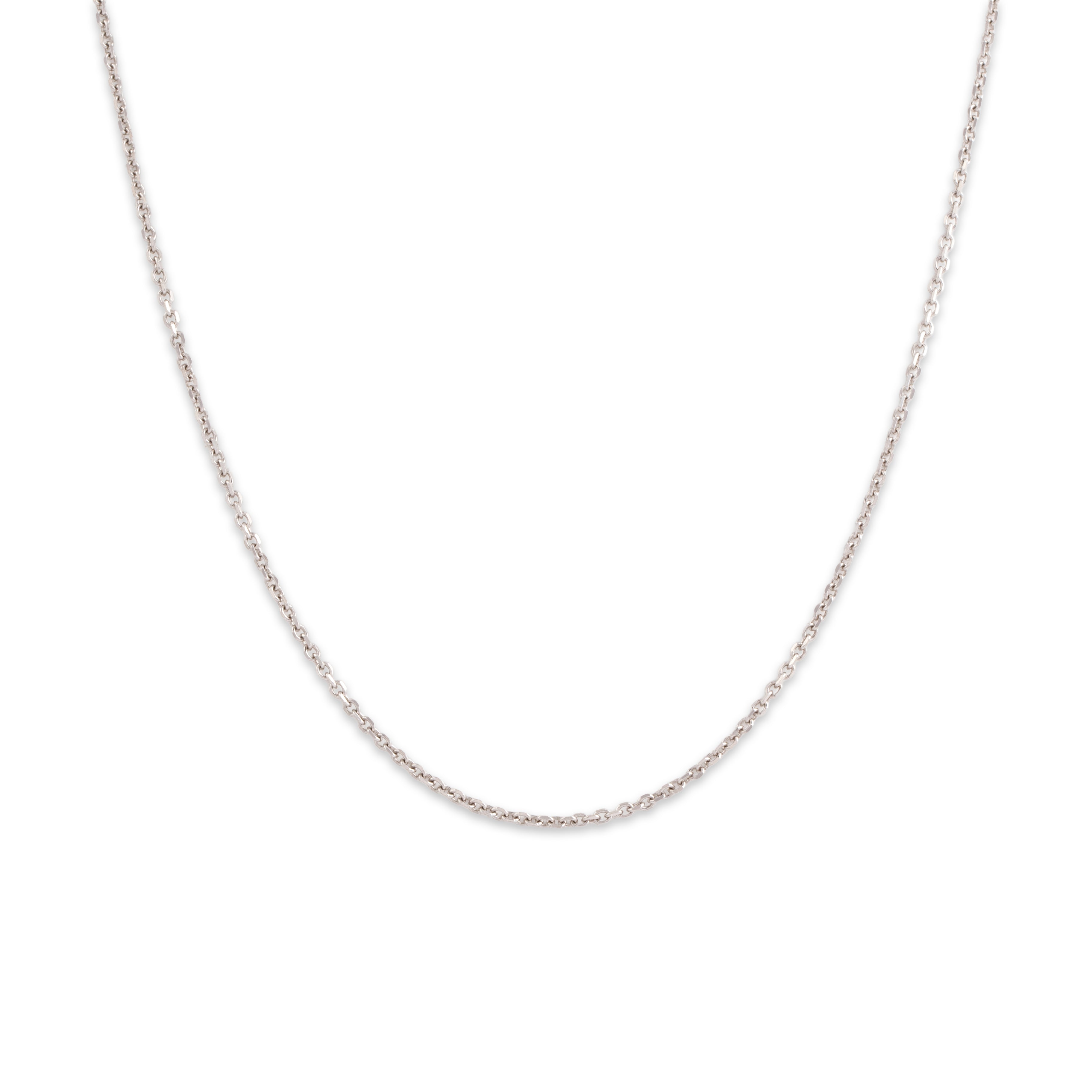 Vintage 14k White Gold 1.5mm Classic Cable Chain - Close-up view