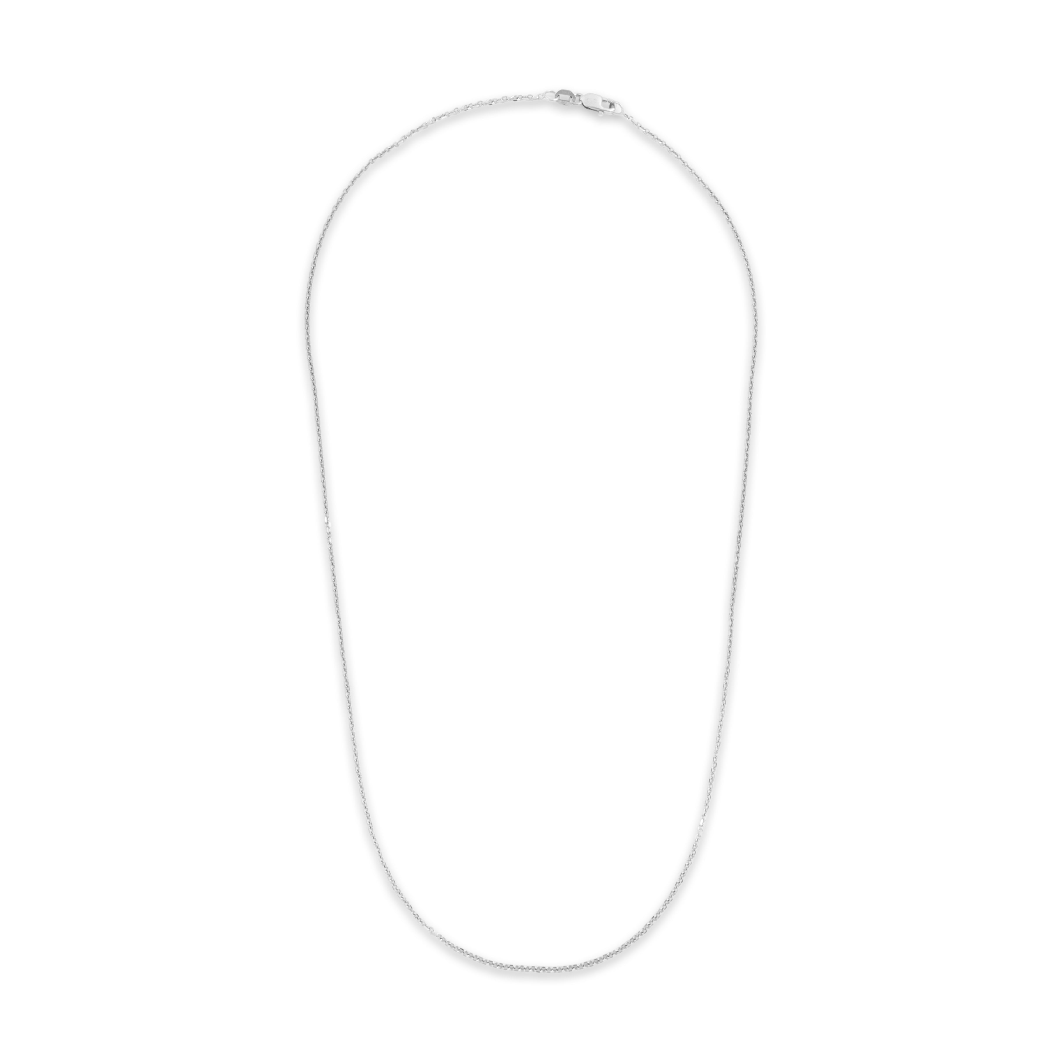 Vintage 14k White Gold 1.5mm Classic Cable Chain - Overall view