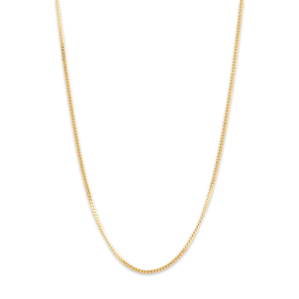 Vintage Substantial 18k Yellow Gold 1.8mm Sleek Long Curb Chain 24
