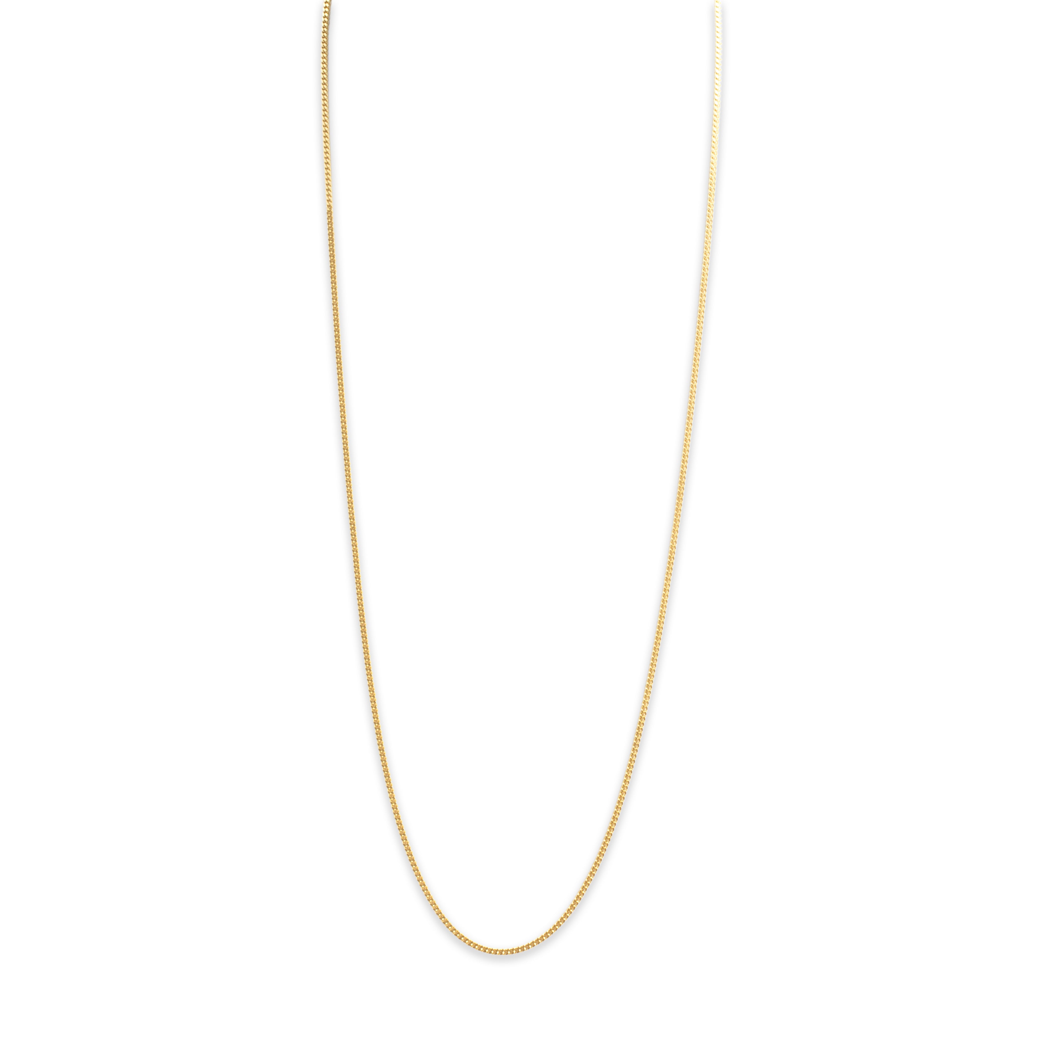 Vintage Substantial 18k Yellow Gold 1.8mm Sleek Long Curb Chain - detail view #1