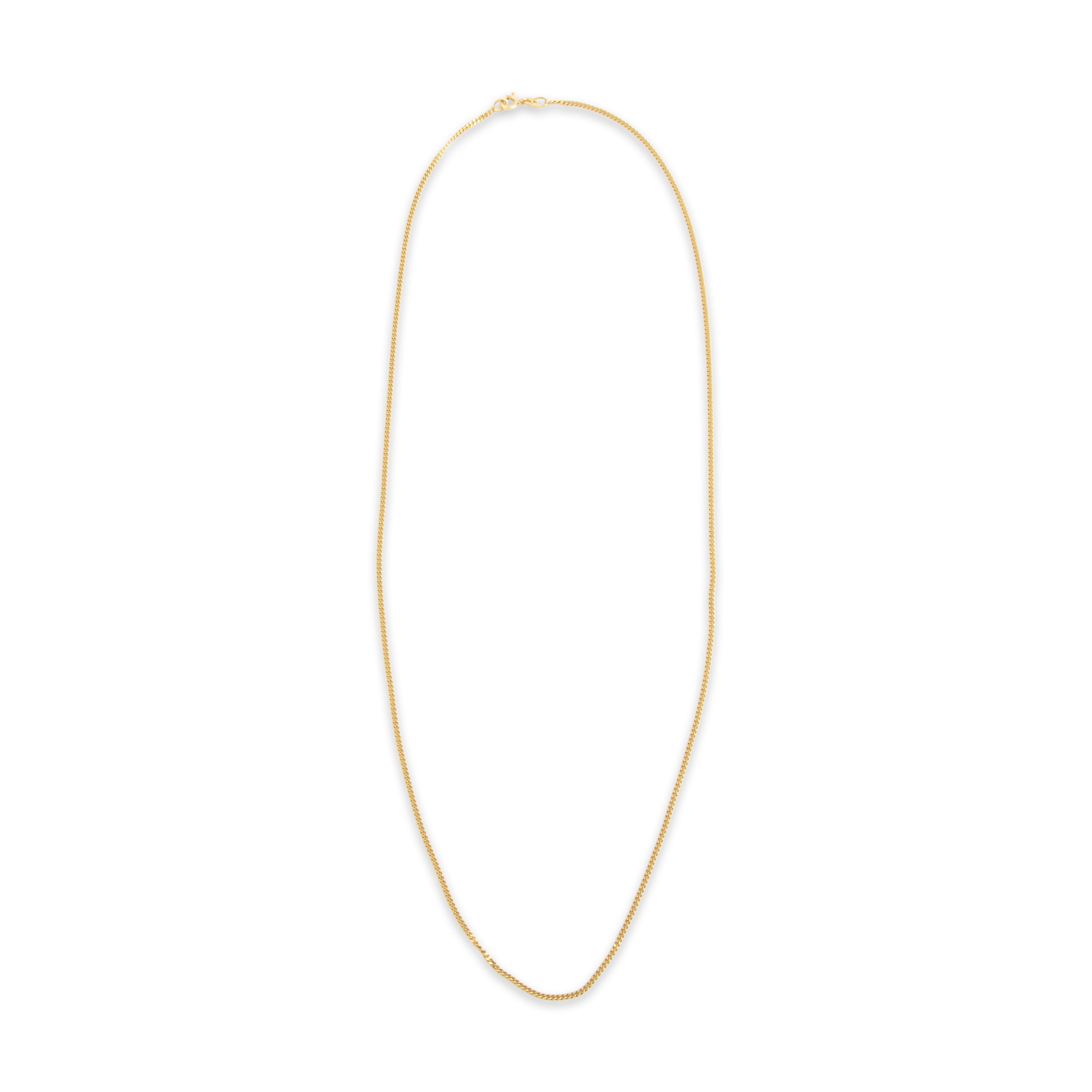Vintage Substantial 18k Yellow Gold 1.8mm Sleek Long Curb Chain - Overall view