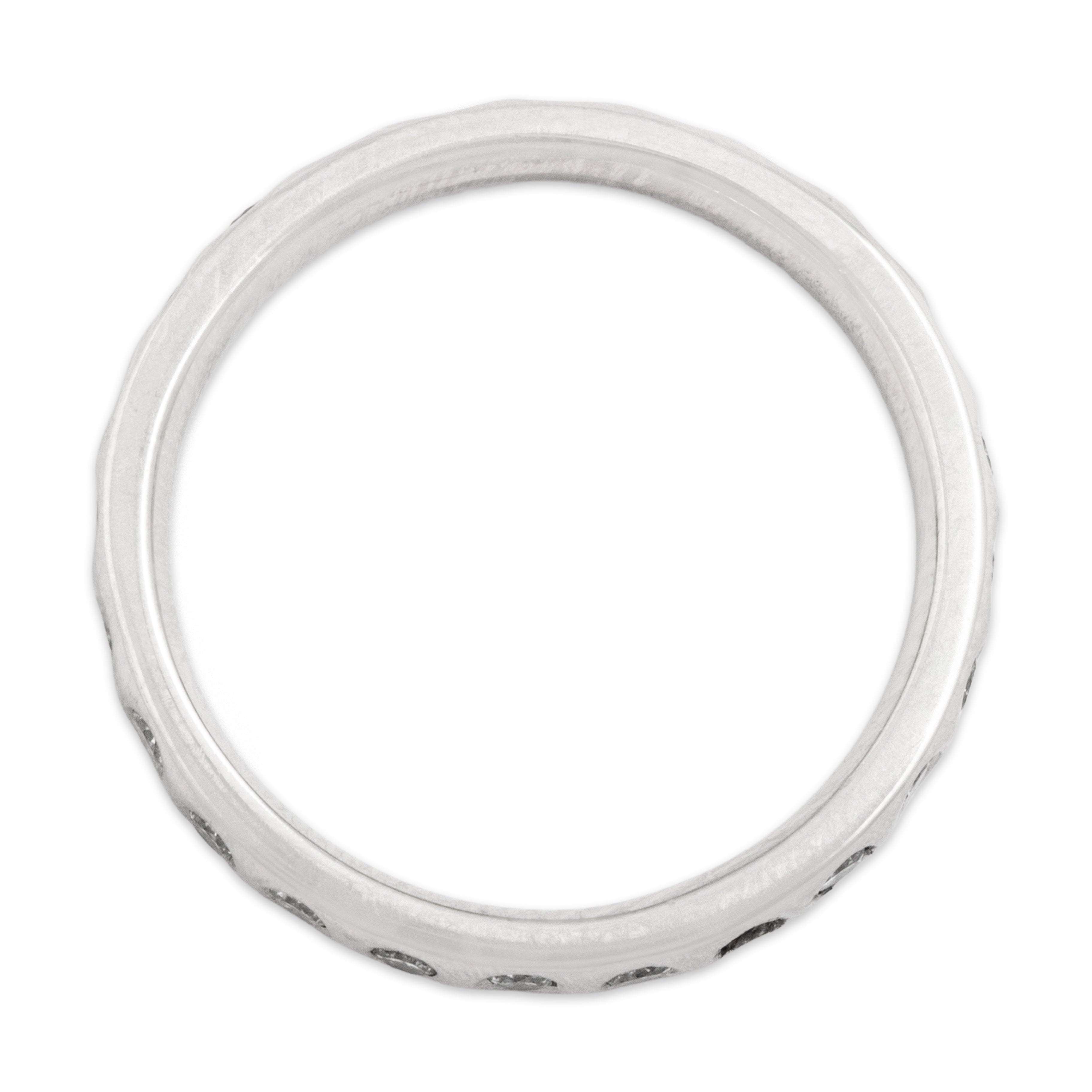 Estate Platinum .64ct Diamond Refined Dazzling Line Eternity Band Ring - detail view #1