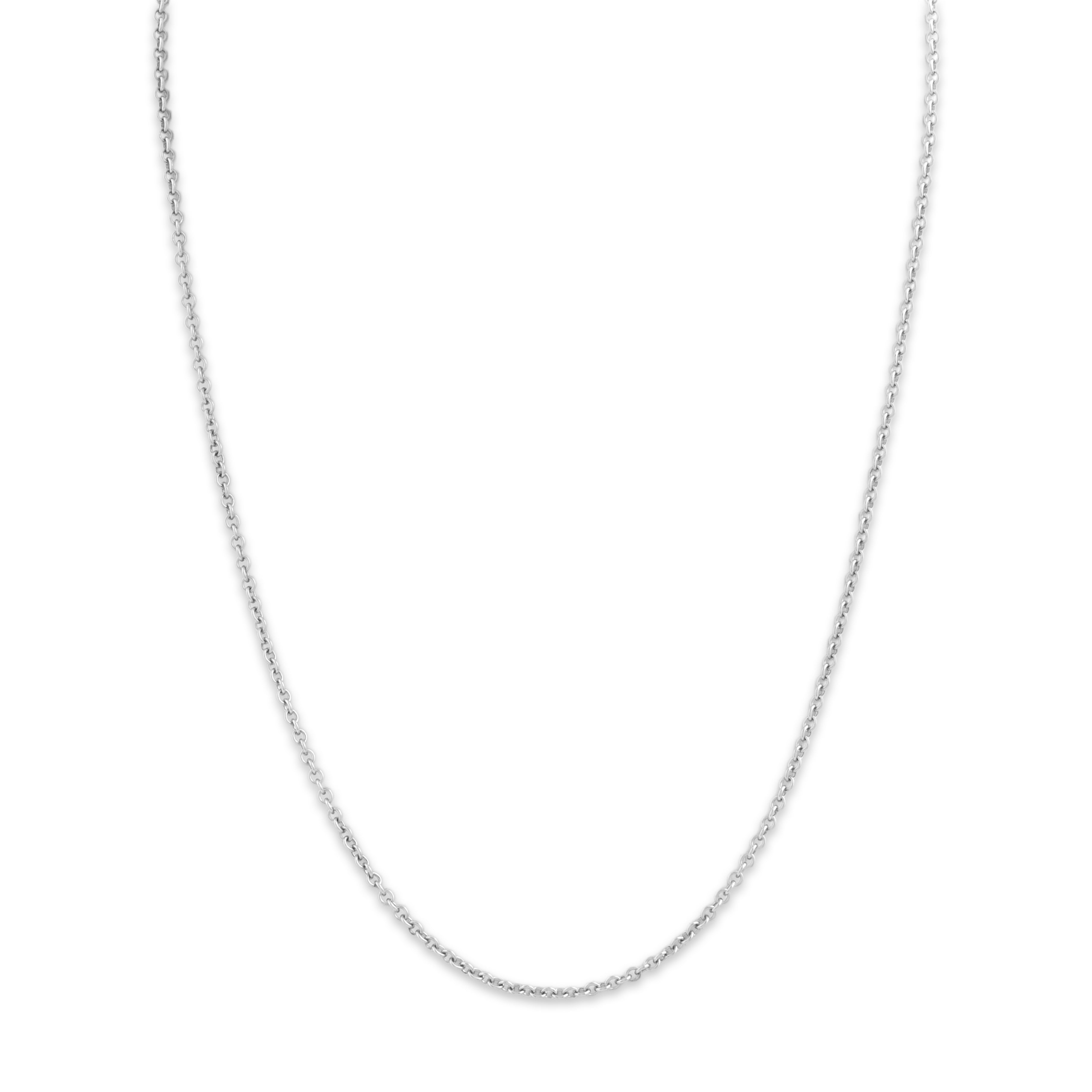 Vintage Italian 14k White Gold Everyday Stackable 1.9mm Cable Chain - detail view #1