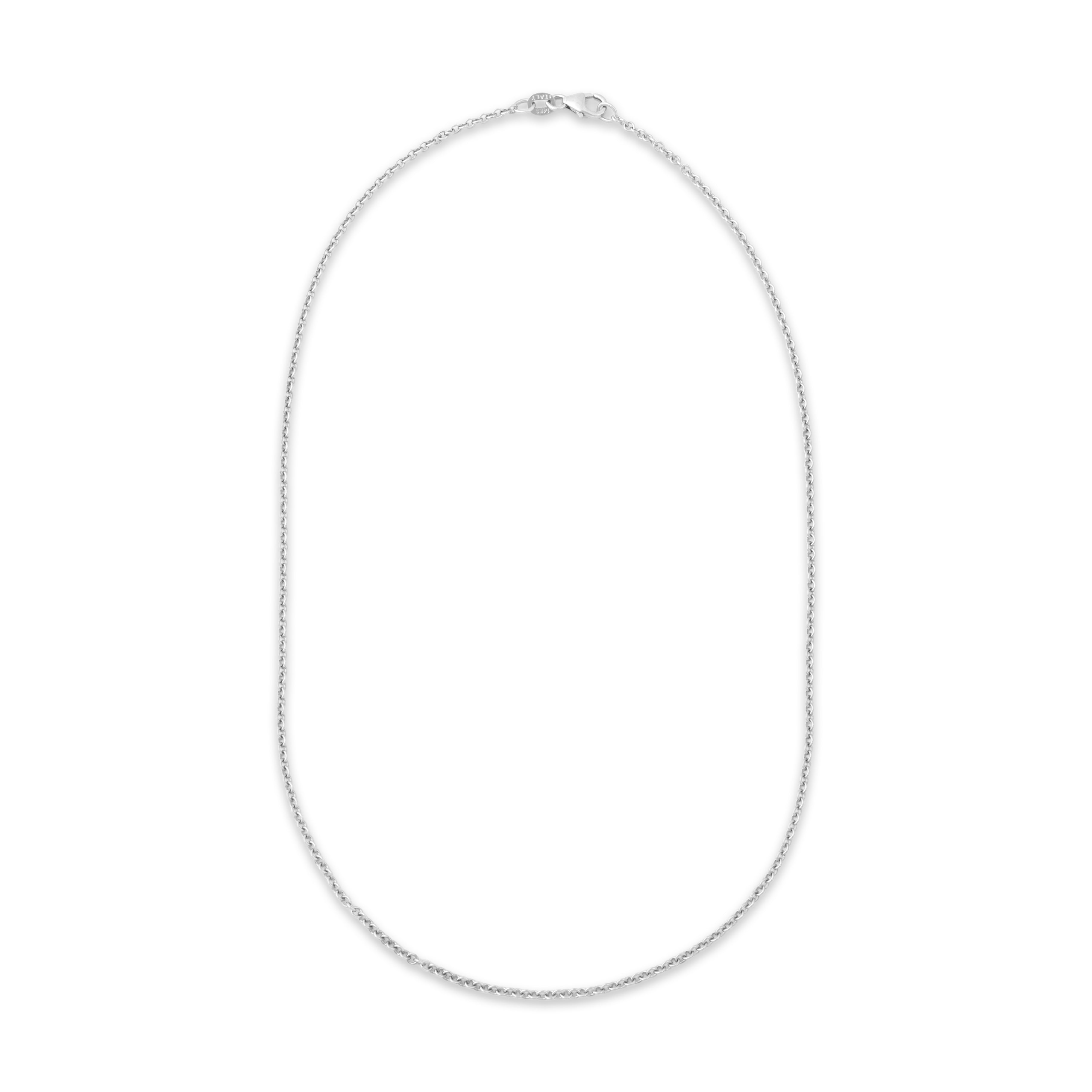 Vintage Italian 14k White Gold Everyday Stackable 1.9mm Cable Chain - Overall view