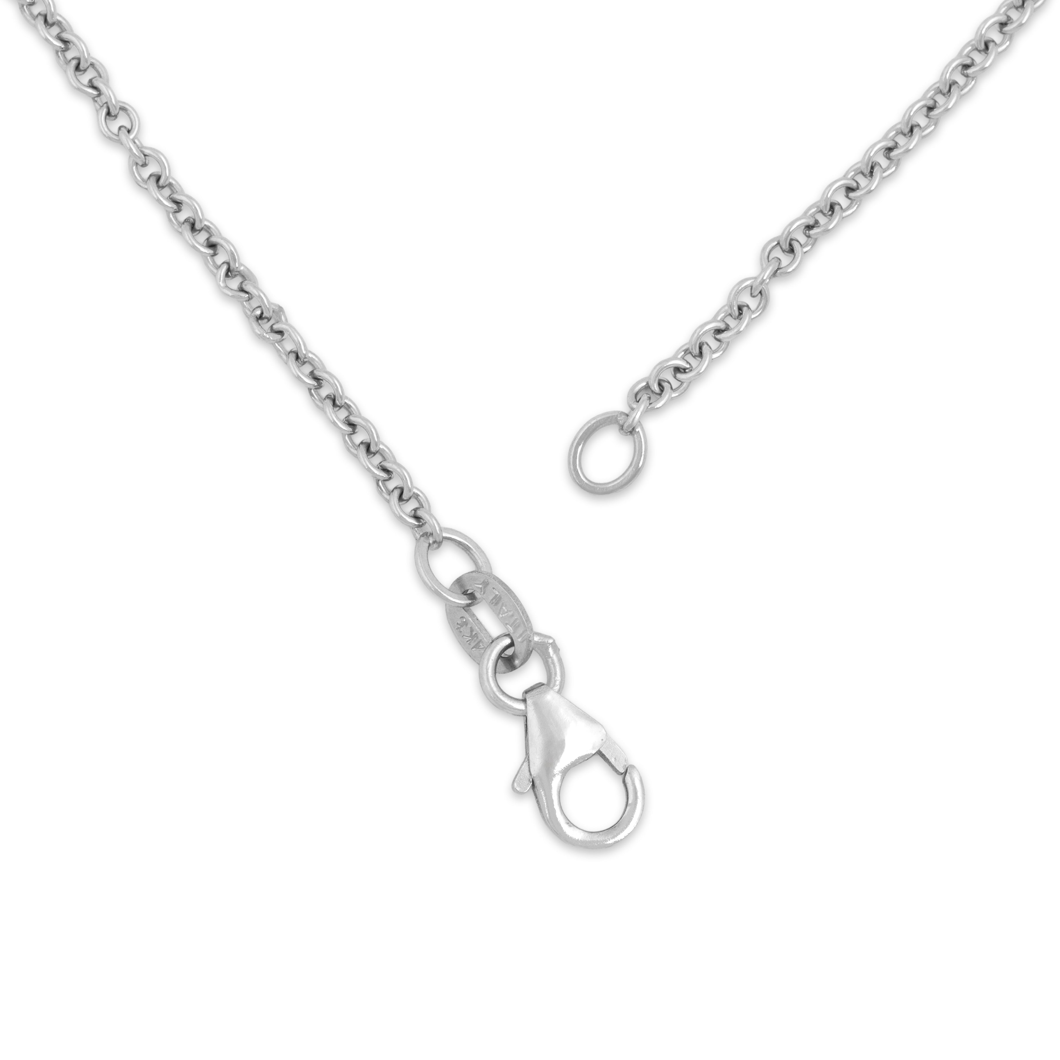Vintage Italian 14k White Gold Everyday Stackable 1.9mm Cable Chain - clasp view