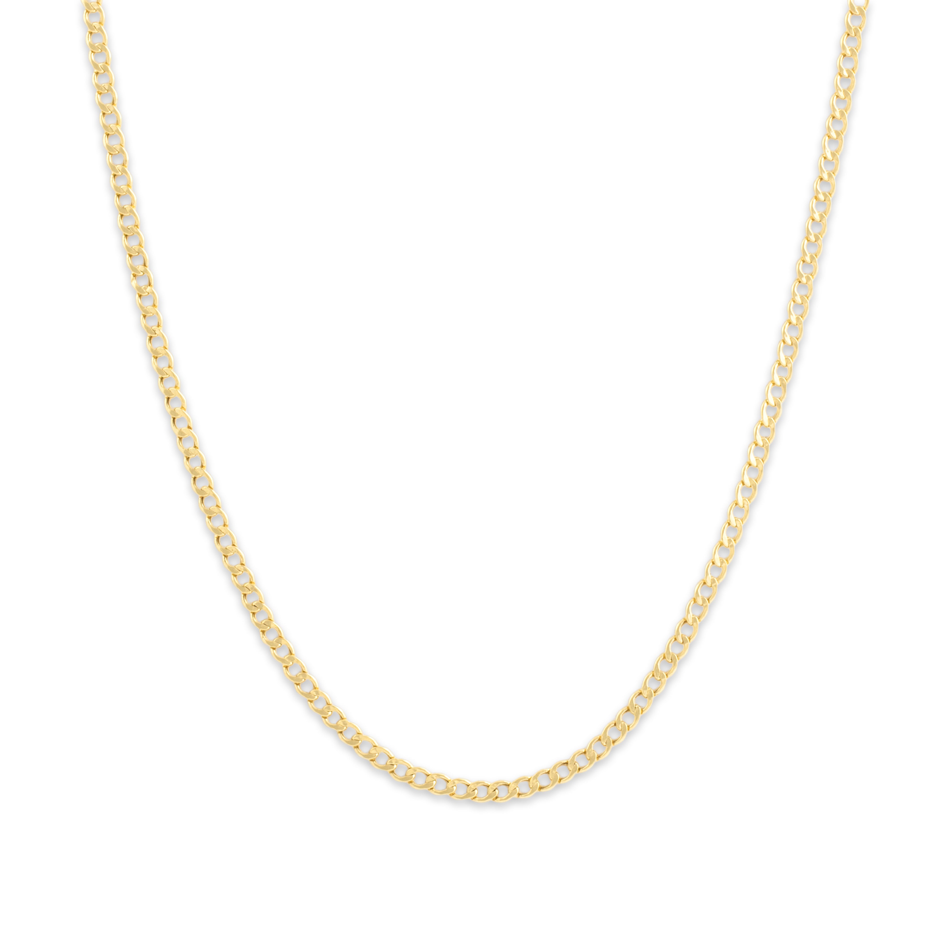 Vintage Lightweight 14k Yellow Gold 2mm Long Curb Chain 24.5