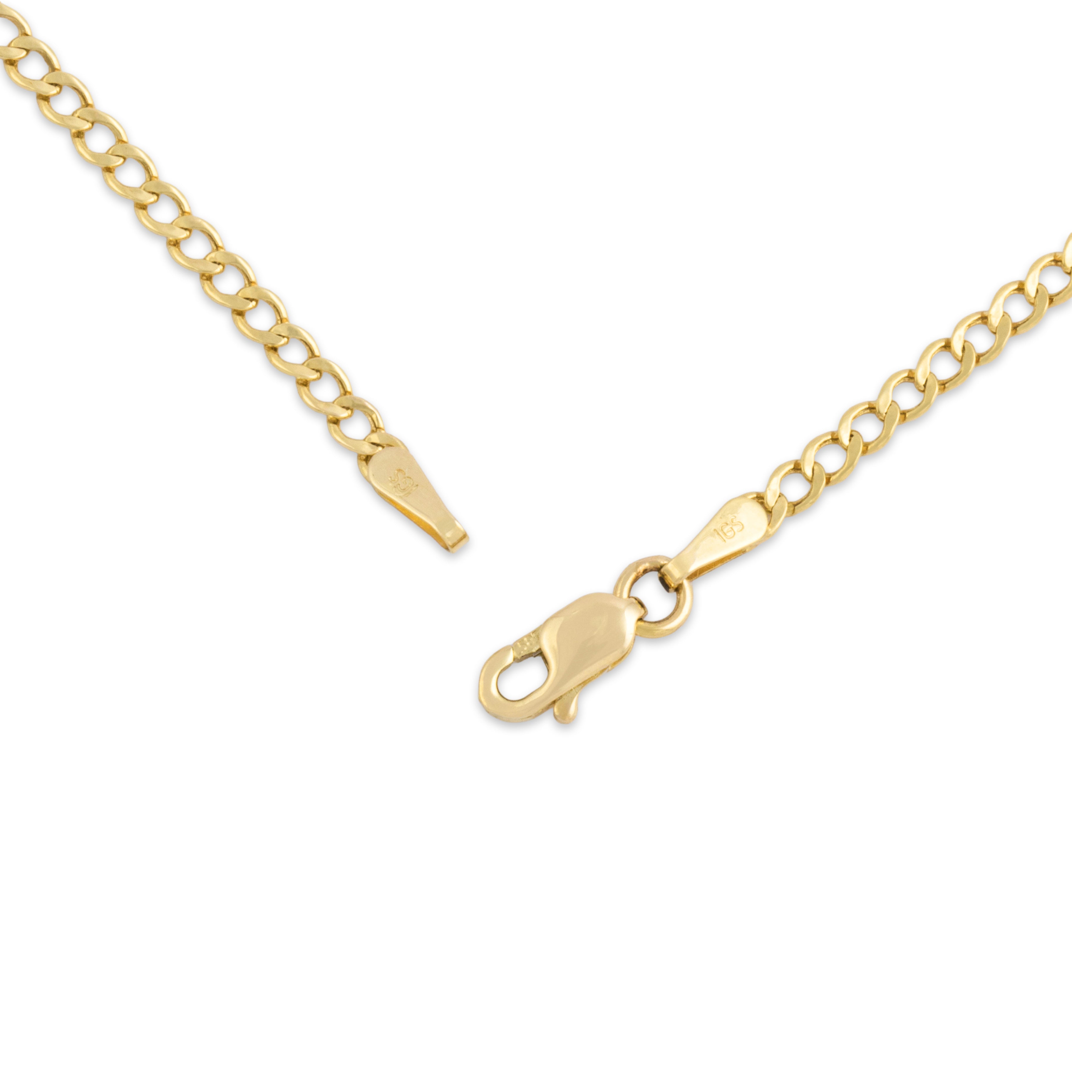 Vintage Lightweight 14k Yellow Gold 2mm Long Curb Chain 24.5