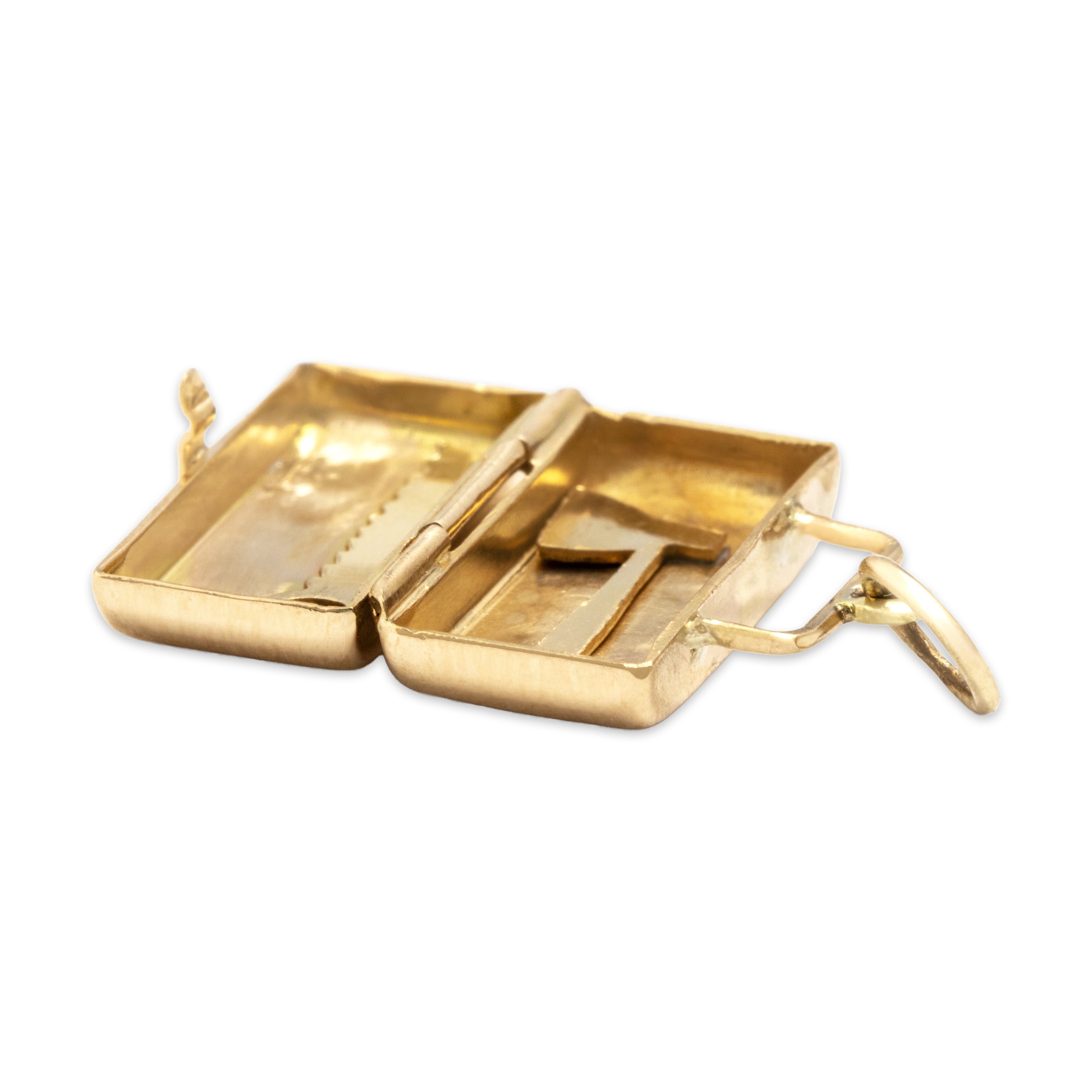 Vintage 14k Yellow Gold Opening Dr X Tool Bag Charm / Pendant - detail view #1