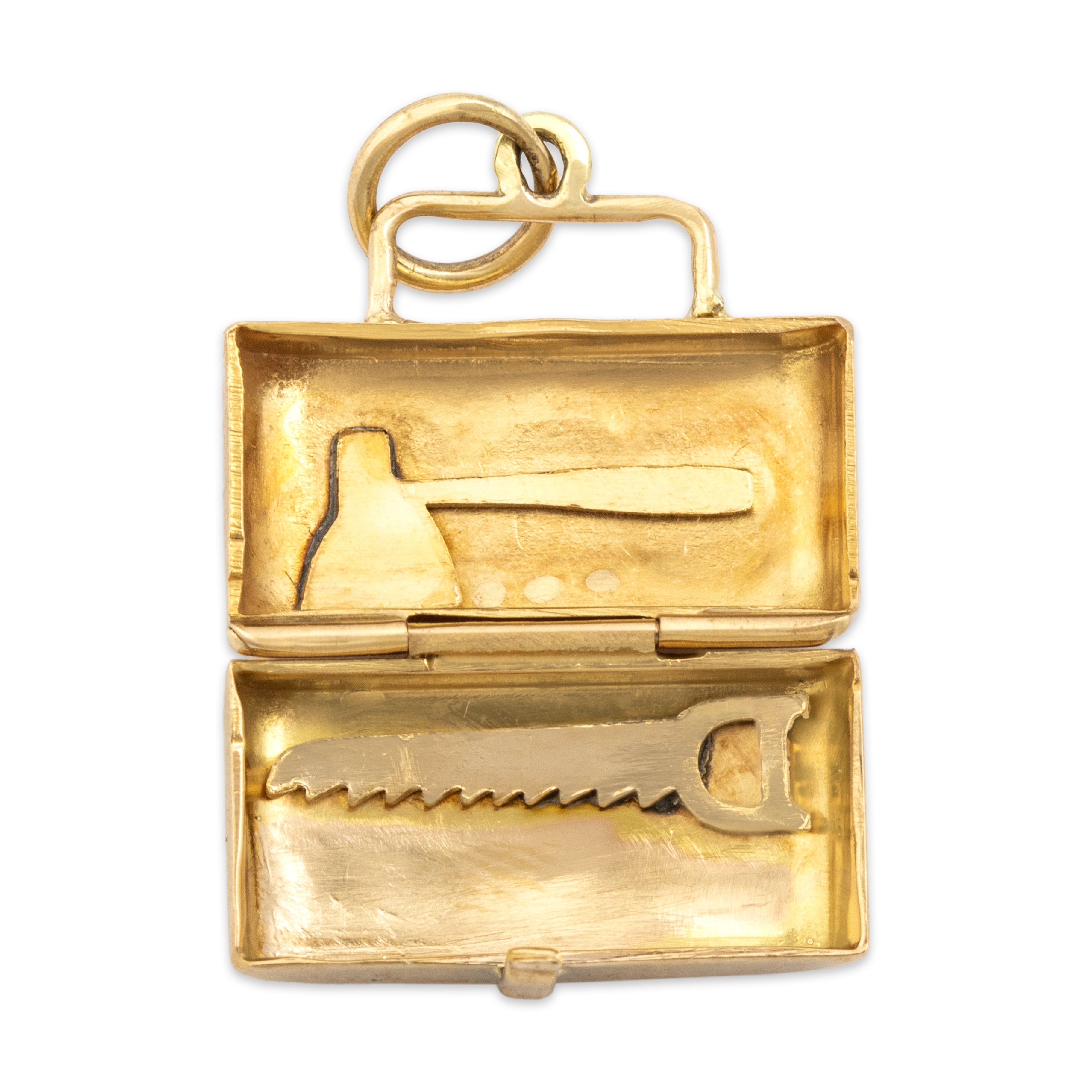 Vintage 14k Yellow Gold Opening Dr X Tool Bag Charm / Pendant - detail view #3