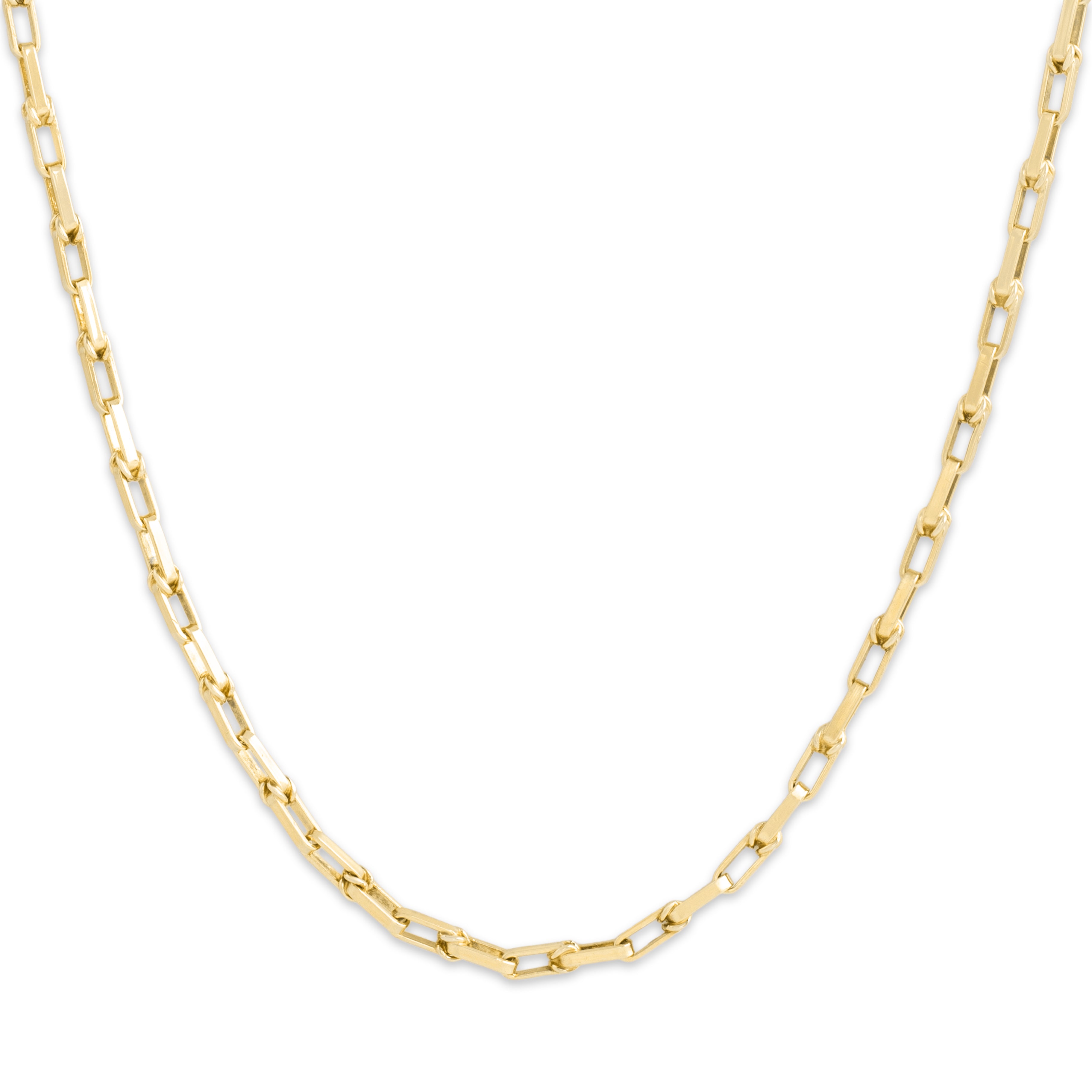 Vintage 14k Yellow Gold Chic Elongated Link 2.1mm Chain 24