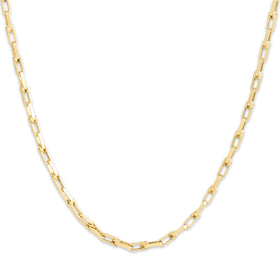 Vintage 14k Yellow Gold Chic Elongated Link 2.1mm Chain 24"