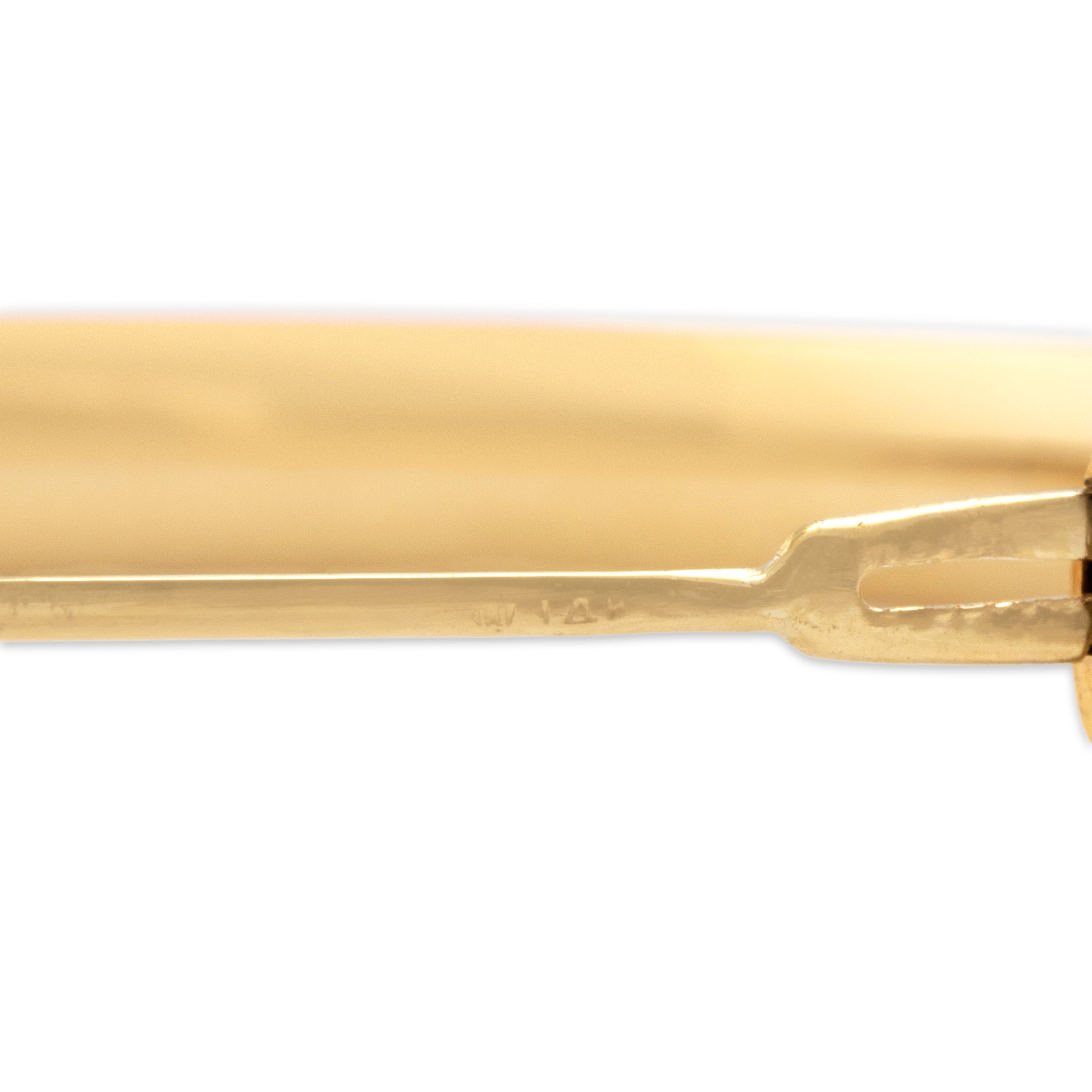 Vintage 14k Yellow Gold Adorned Bangle Bracelet - Hallmark view