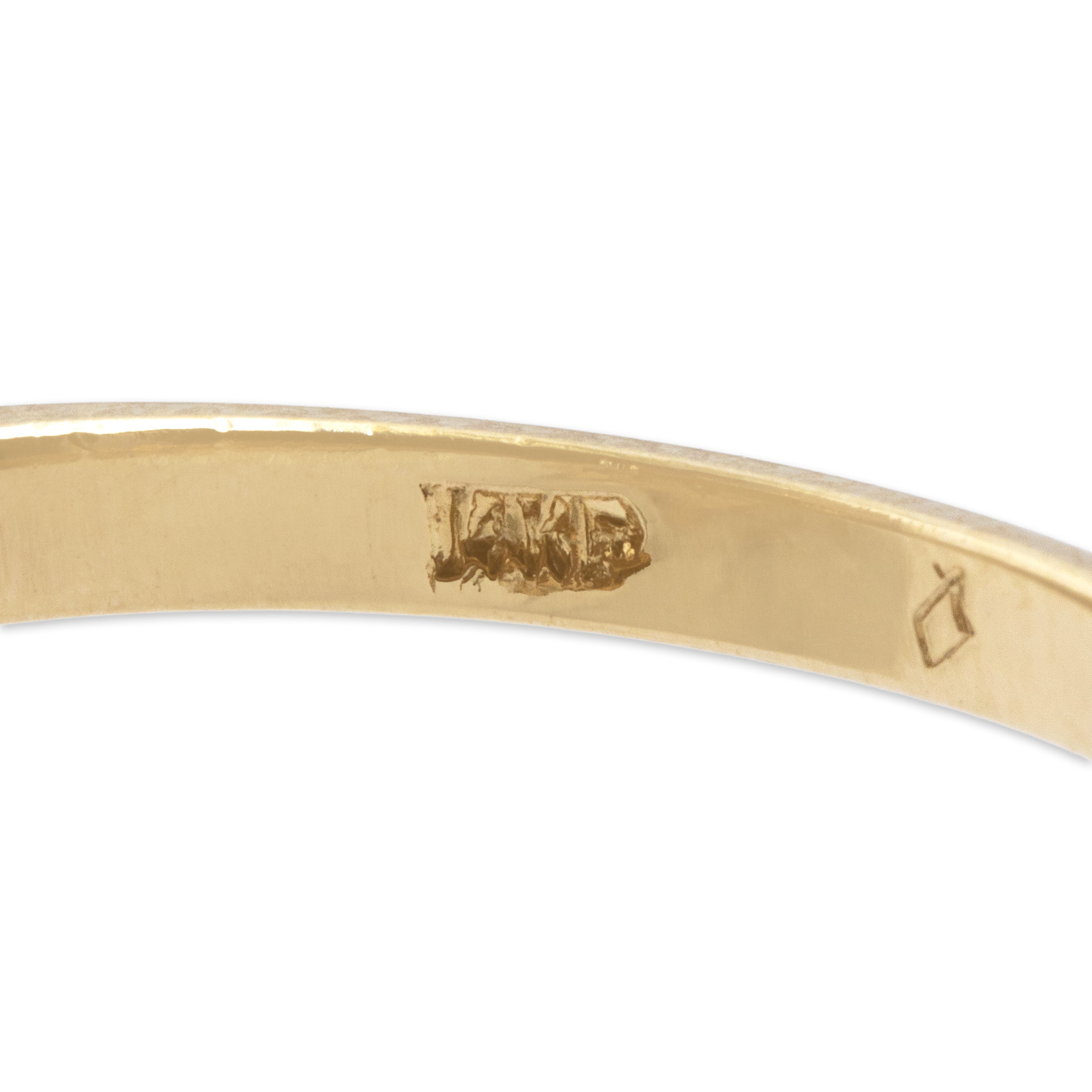 Vintage 14k Yellow Gold .85cttw Ruby Diamond Arched Line Statement Ring - Hallmark view