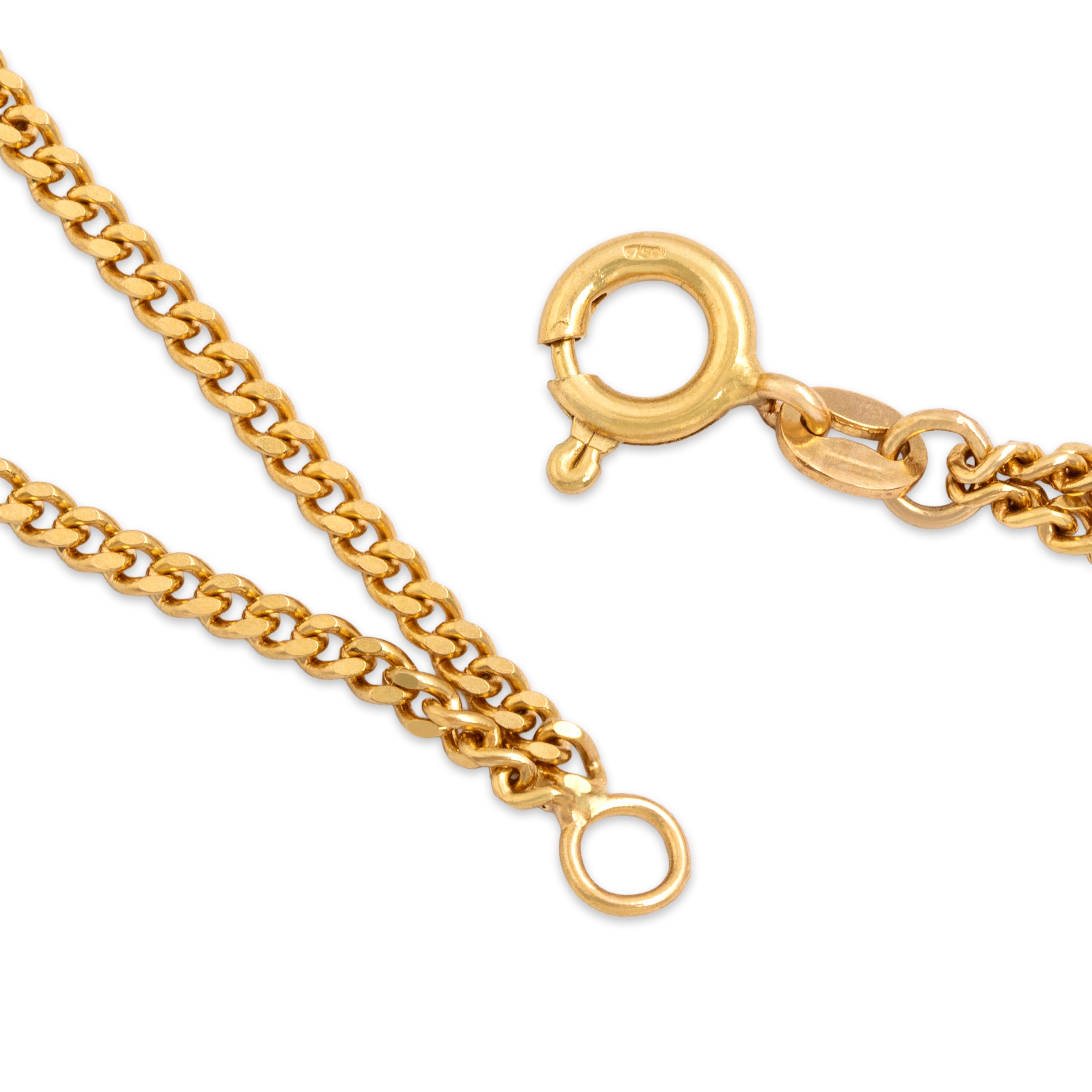 Vintage Italian 18k Yellow Gold Double Layer Filigree Chain Necklace - clasp view