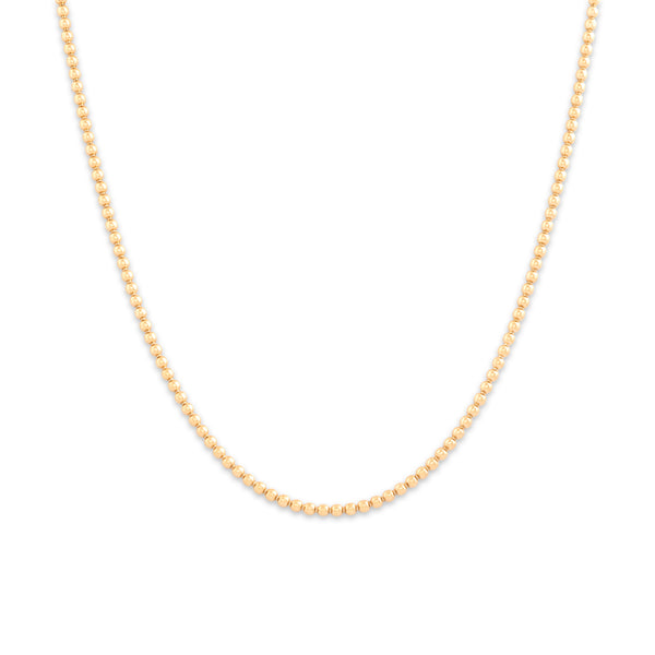 Vintage 14k Yellow Gold 2mm Gleaming Ball Chain 18