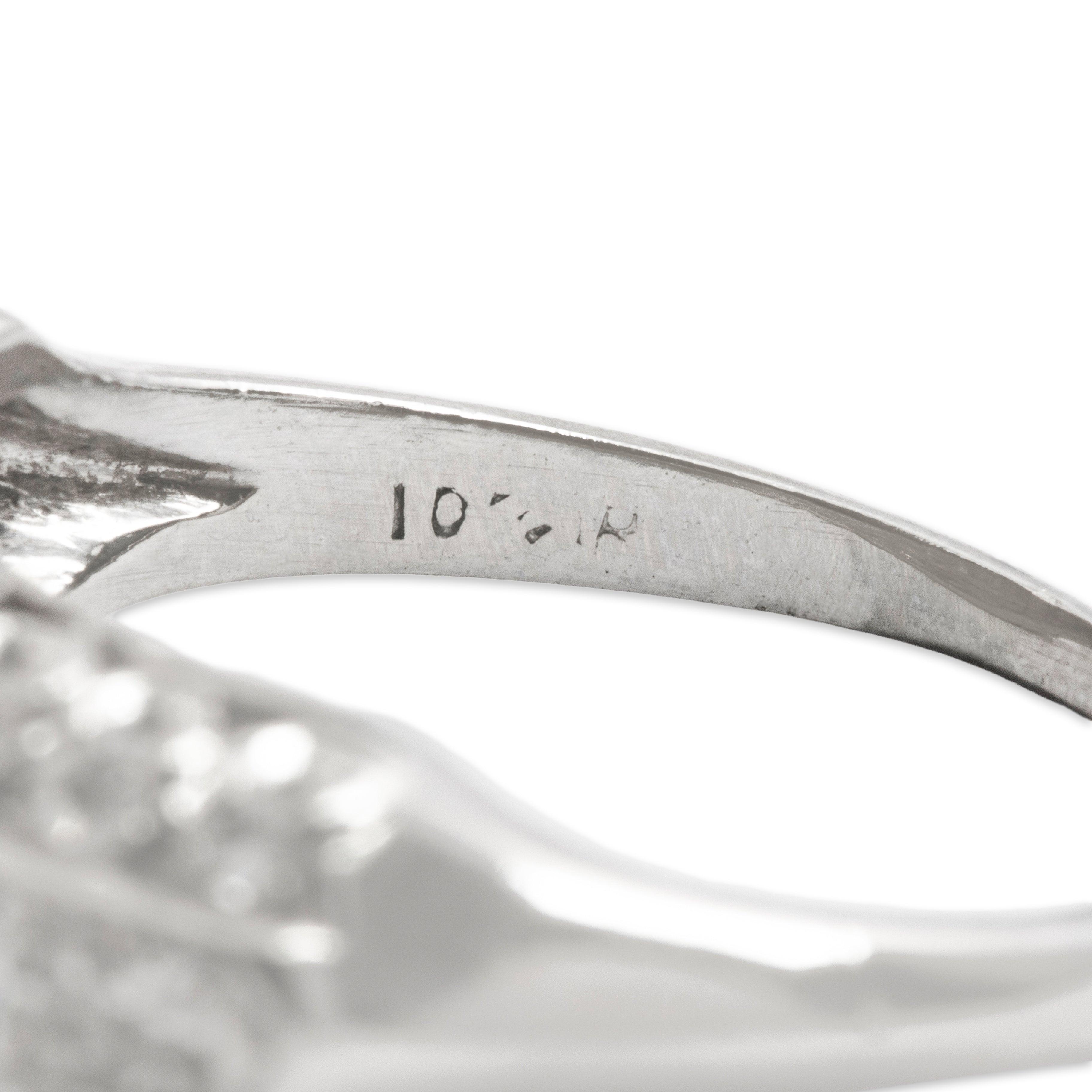 Vintage Platinum Diamond Trio Line Bar Ring - Hallmark view