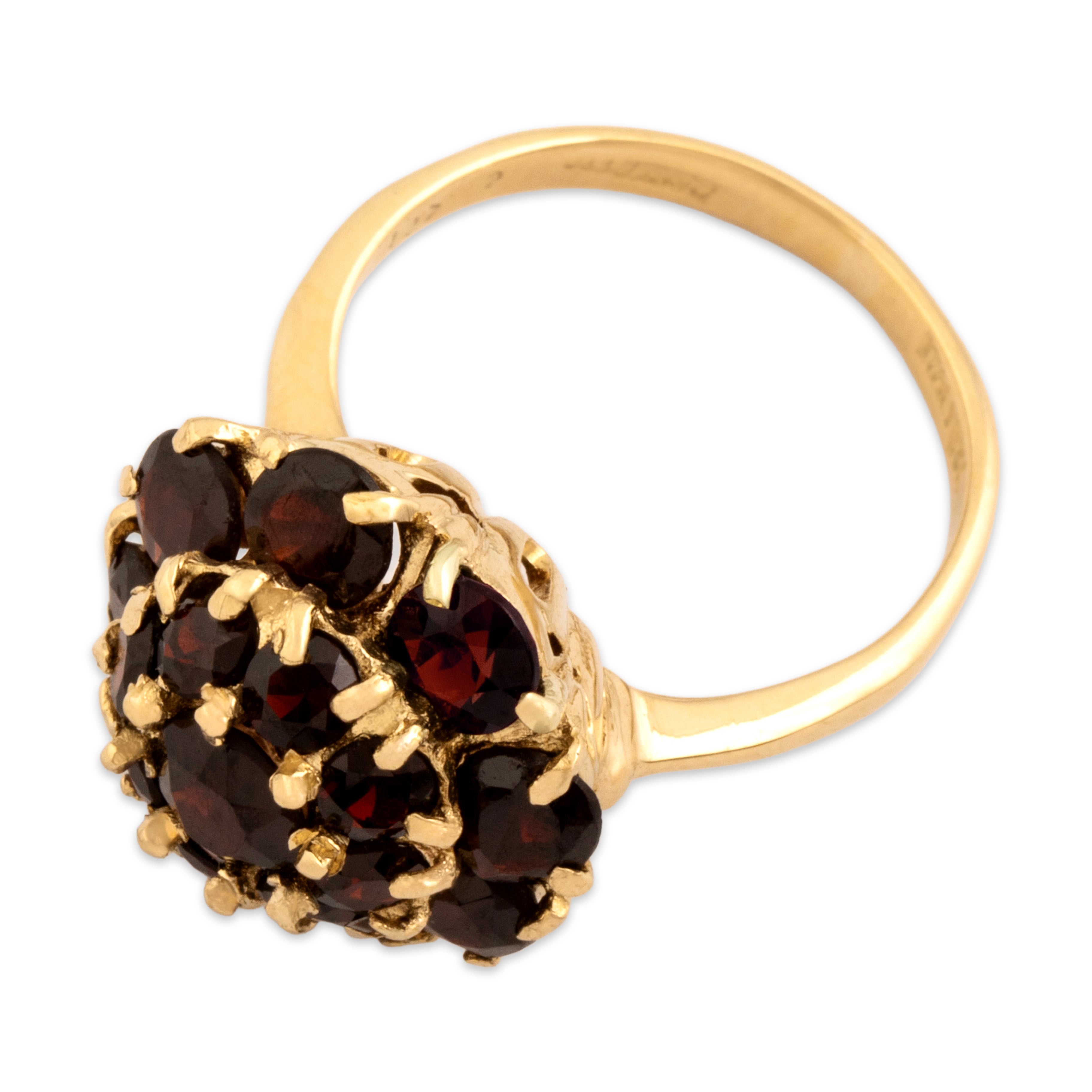 Vintage Italian 18k Yellow Gold 2.54cttw Garnet Deep Crimson Tower Ring 5.00