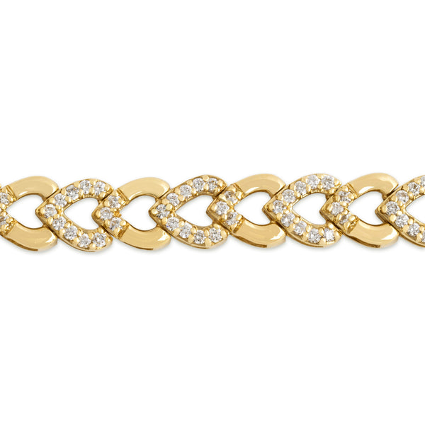 Vintage Heavy 14k Yellow Gold 2.46cttw Diamond Sophisticated Link Bracelet 6.5