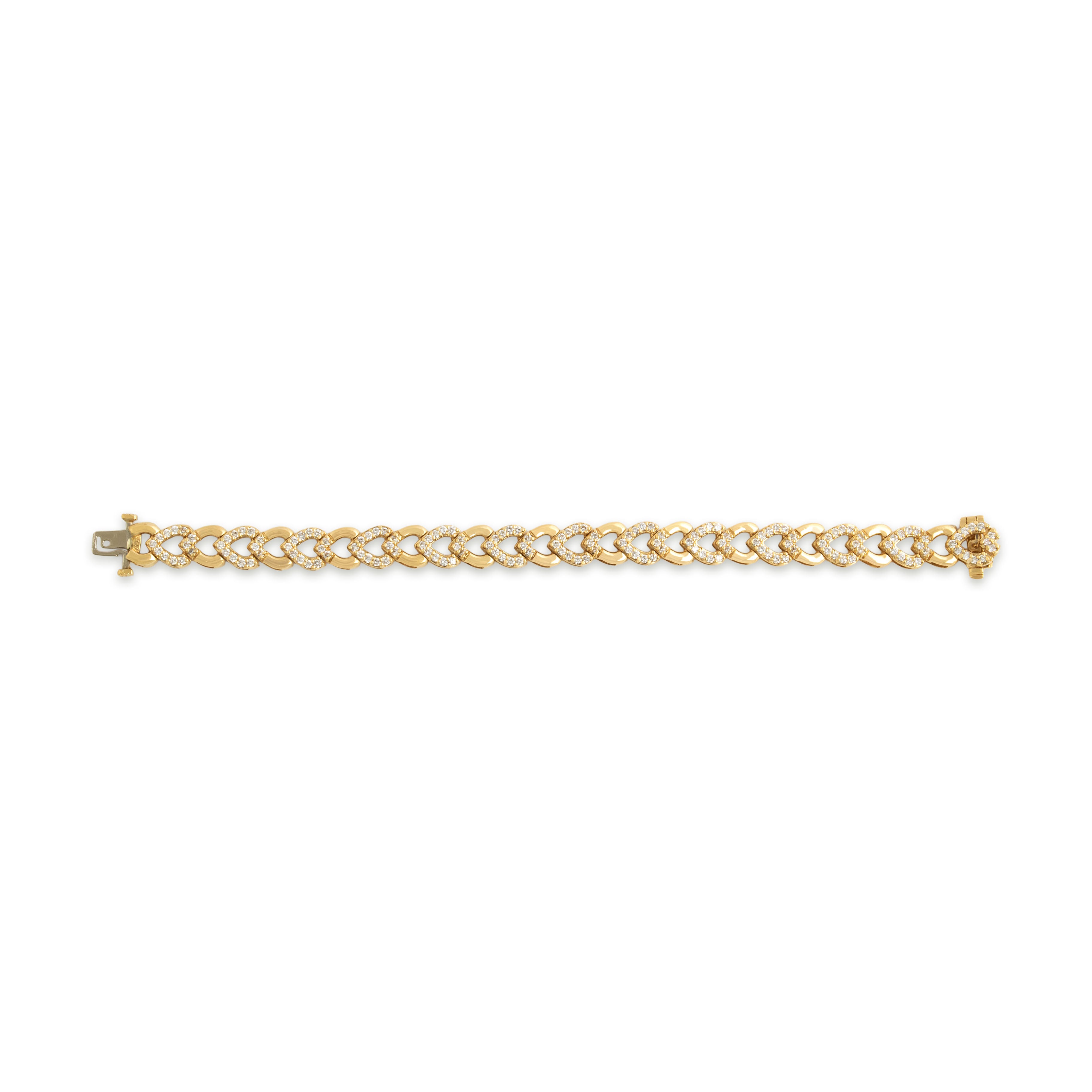 Vintage Heavy 14k Yellow Gold 2.46cttw Diamond Sophisticated Link Bracelet 6.5