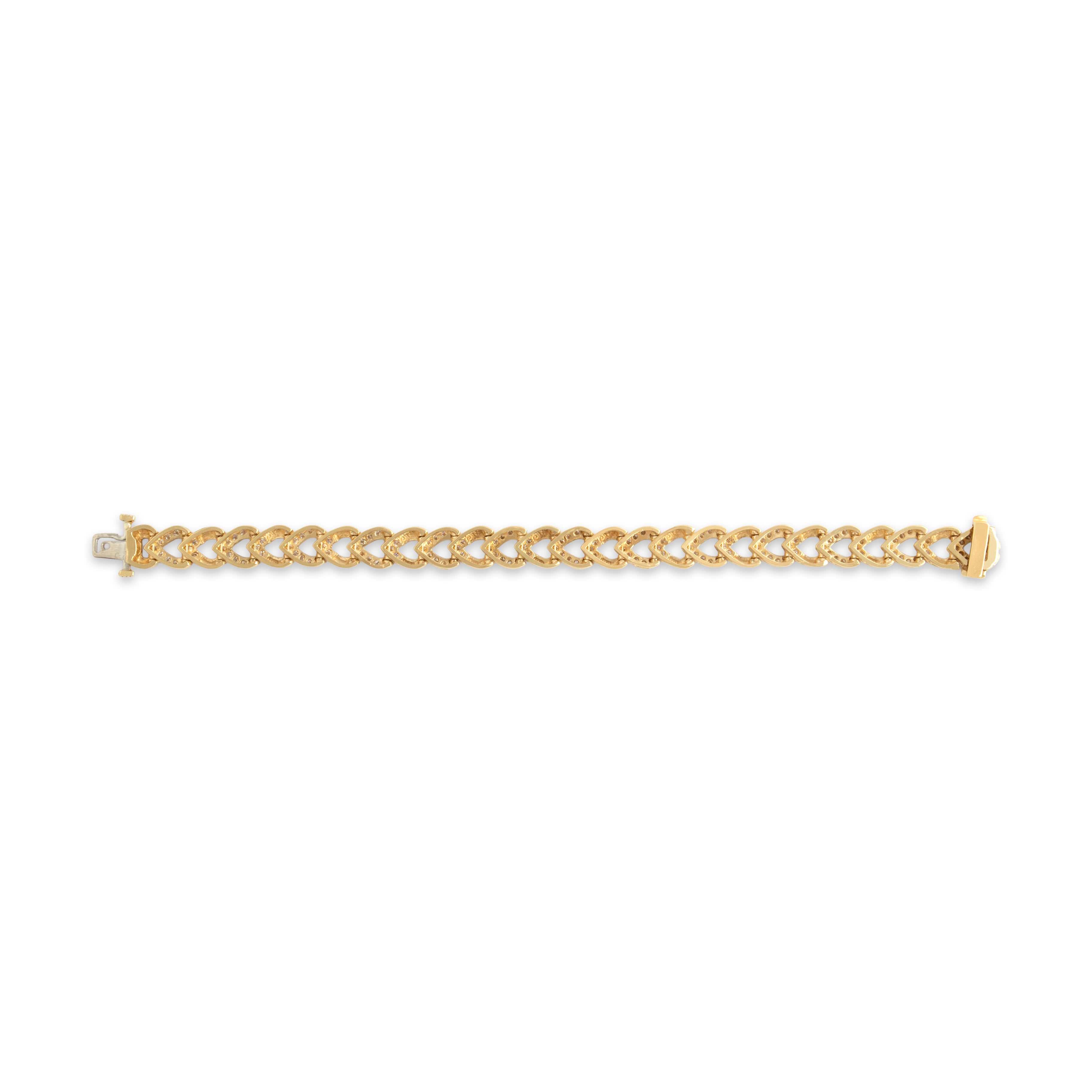 Vintage Heavy 14k Yellow Gold 2.46cttw Diamond Sophisticated Link Bracelet 6.5