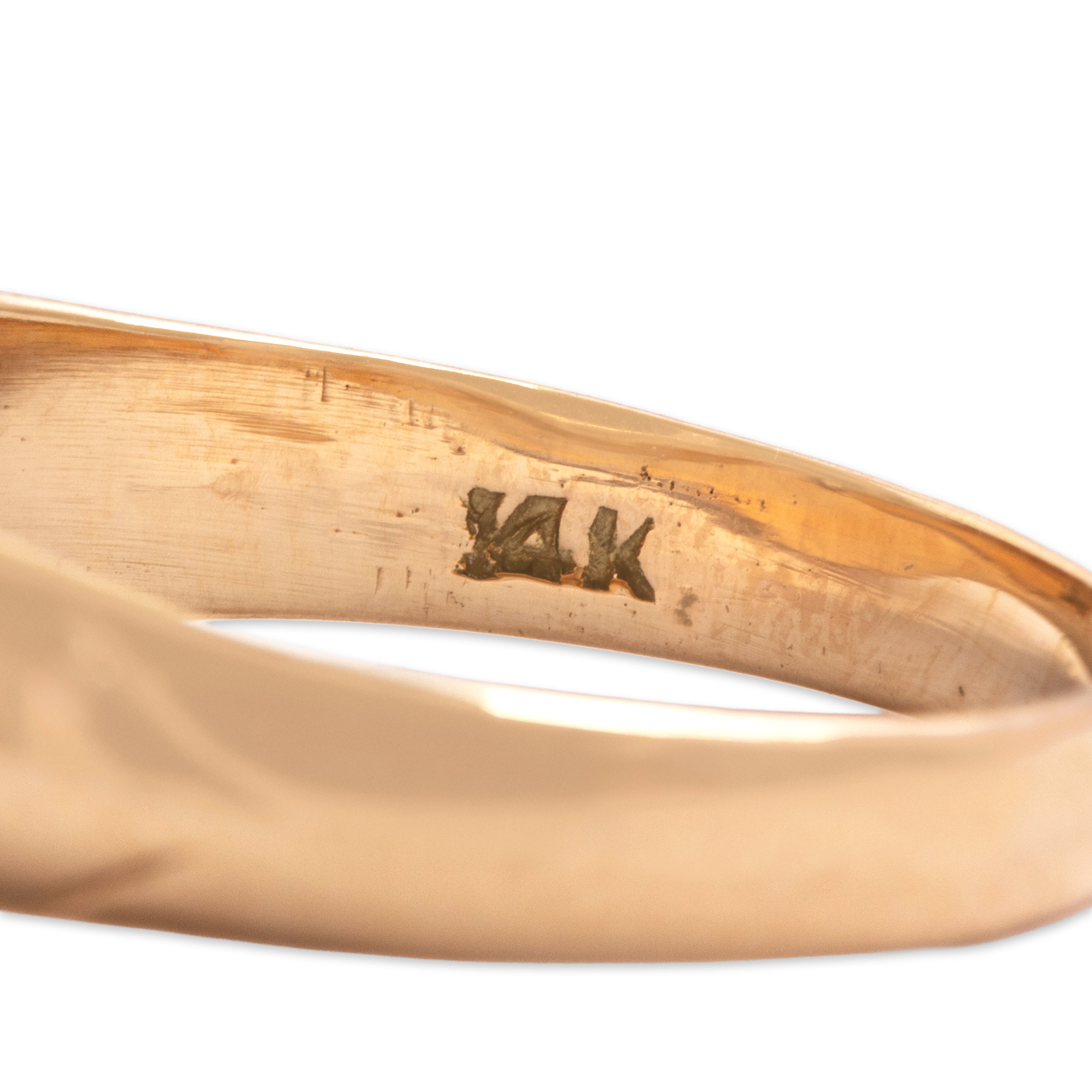 Antique 14k Rosy Yellow Gold Diamond Star-Set Dazzling Dome Ring - Hallmark view