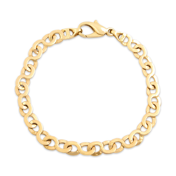 Vintage 14k Yellow Gold Incredible Infinity Link Bracelet 7