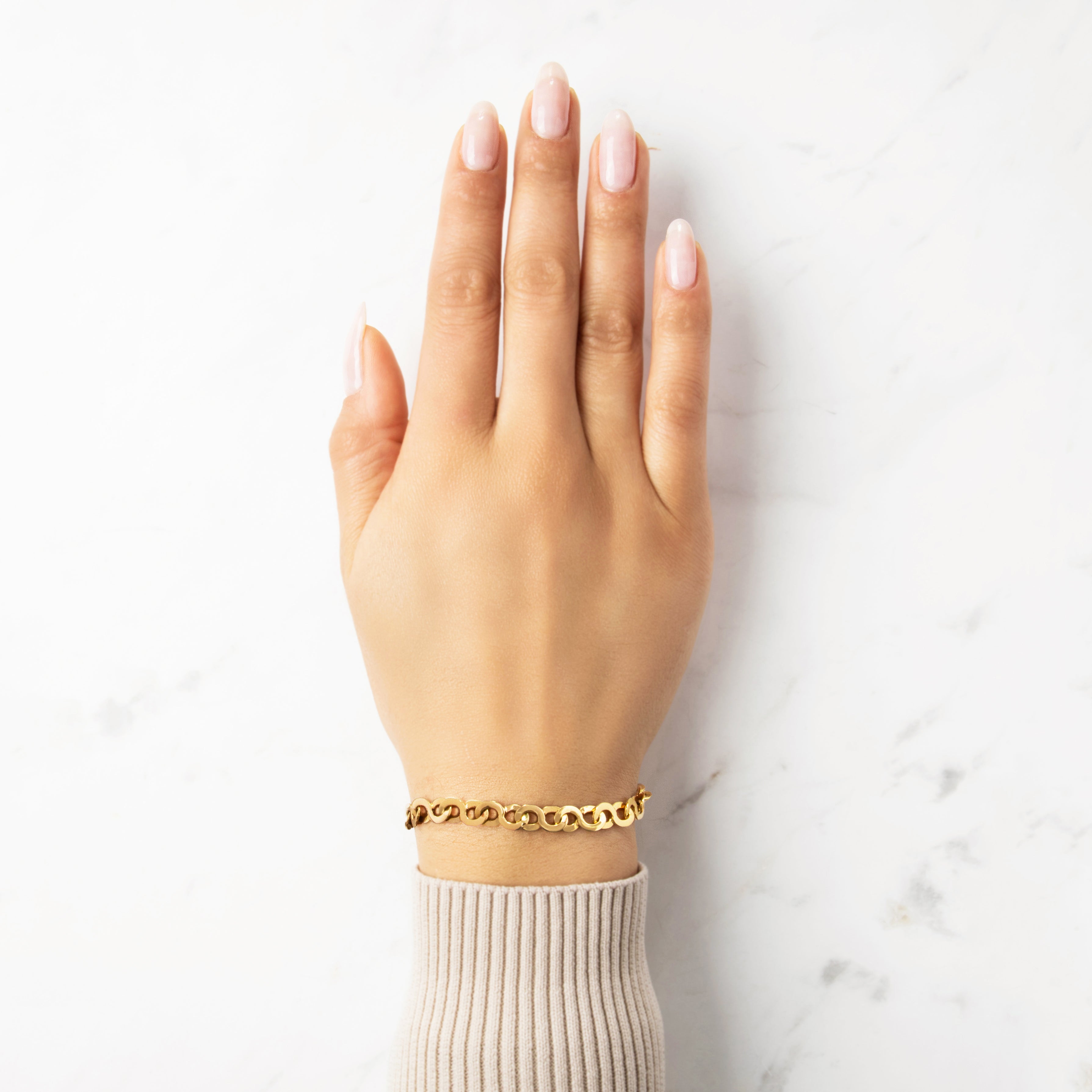 Vintage 14k Yellow Gold Incredible Infinity Link Bracelet 7