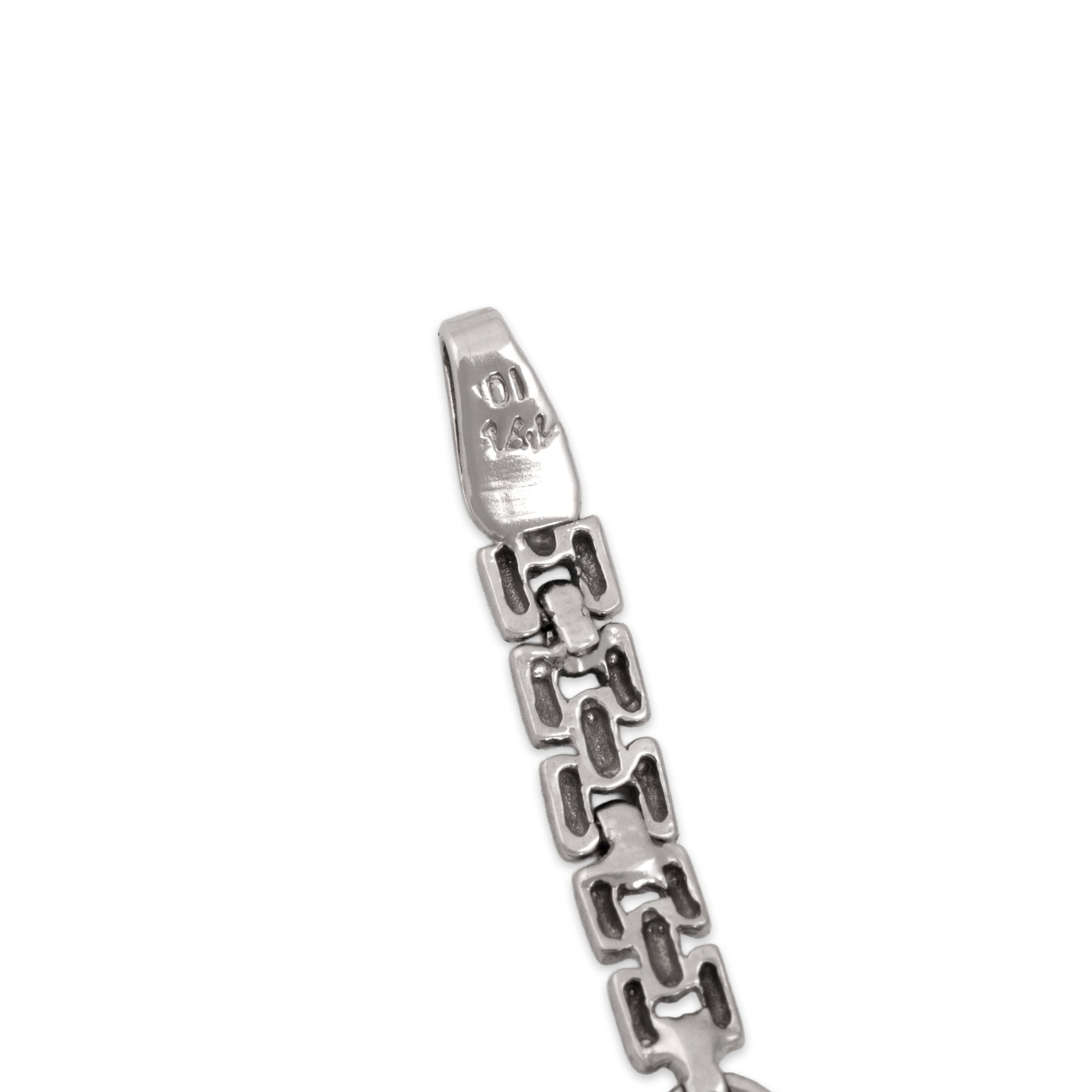 Vintage 14k White Gold Diamond Chic Sparkling Station Bracelet - Hallmark view