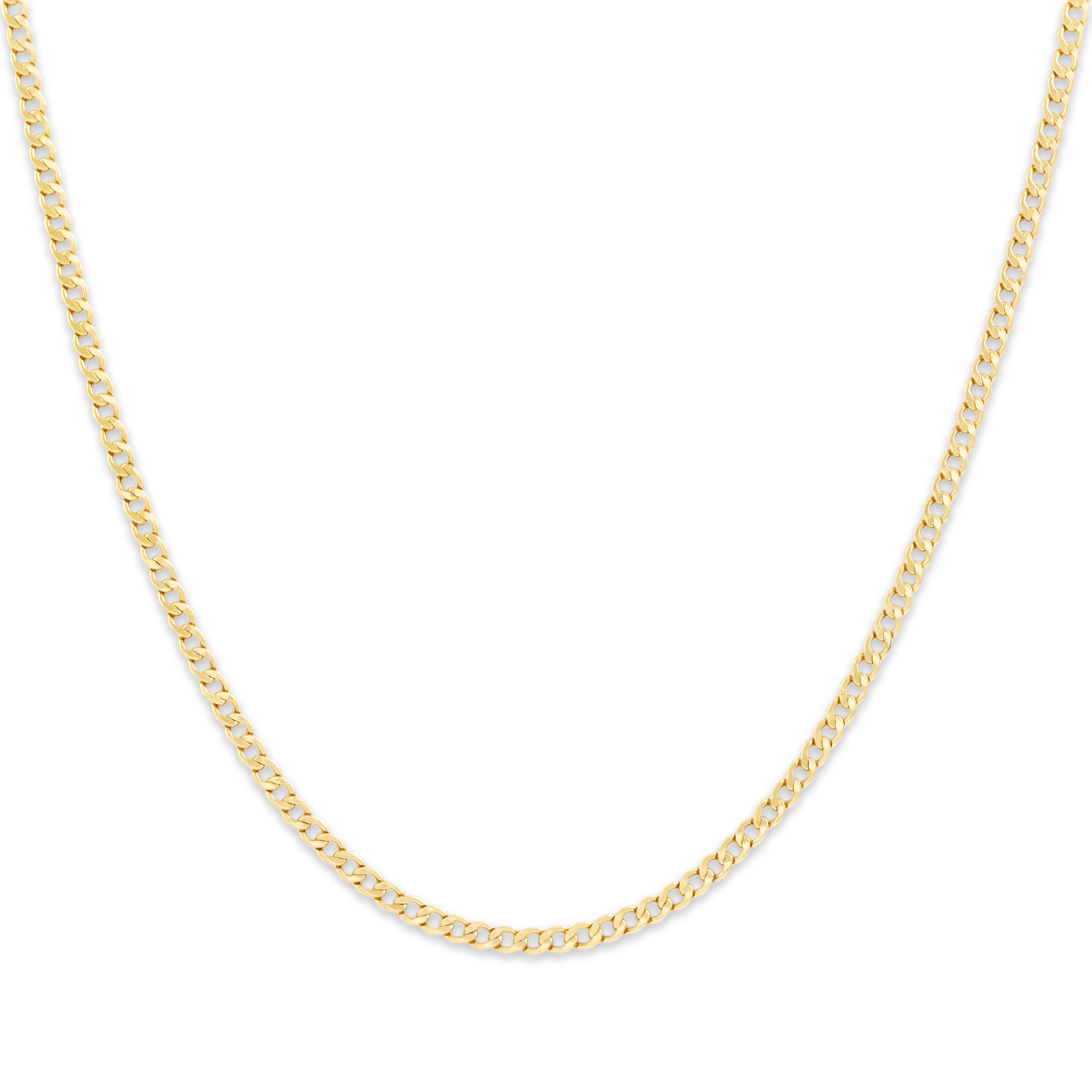 Vintage 14k Yellow Gold Lightweight Sleek Curb Chain Necklace - detail view #1