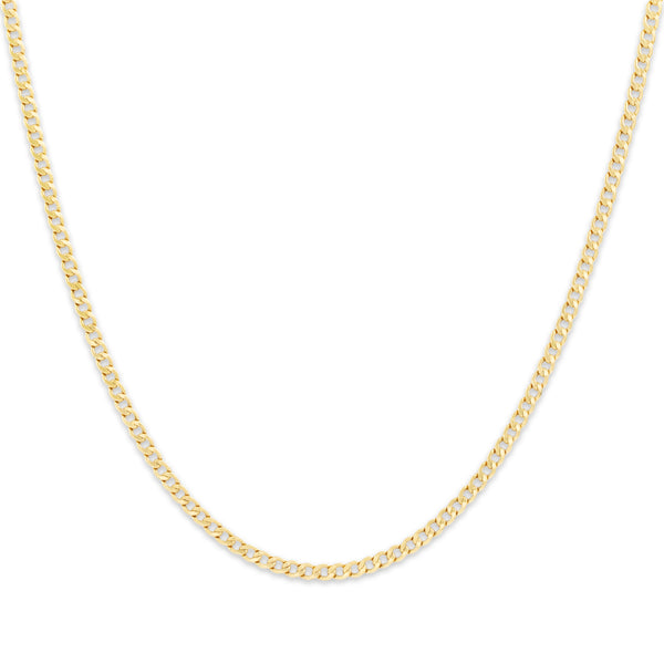 Vintage 14k Yellow Gold Lightweight Sleek Curb Chain Necklace 22