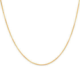 Vintage 18k Yellow Gold Sleek Box Link 1mm Chain 16"