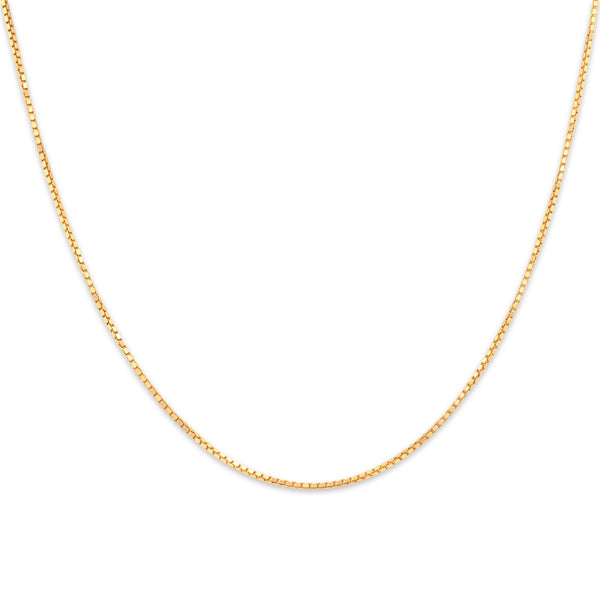 Vintage 18k Yellow Gold Sleek Box Link 1mm Chain 16