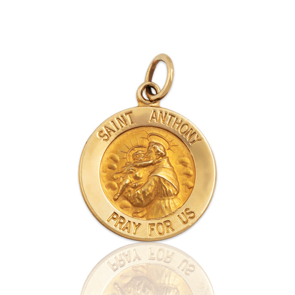 Vintage 14k Yellow Gold St. Anthony Motif Charm / Pendant