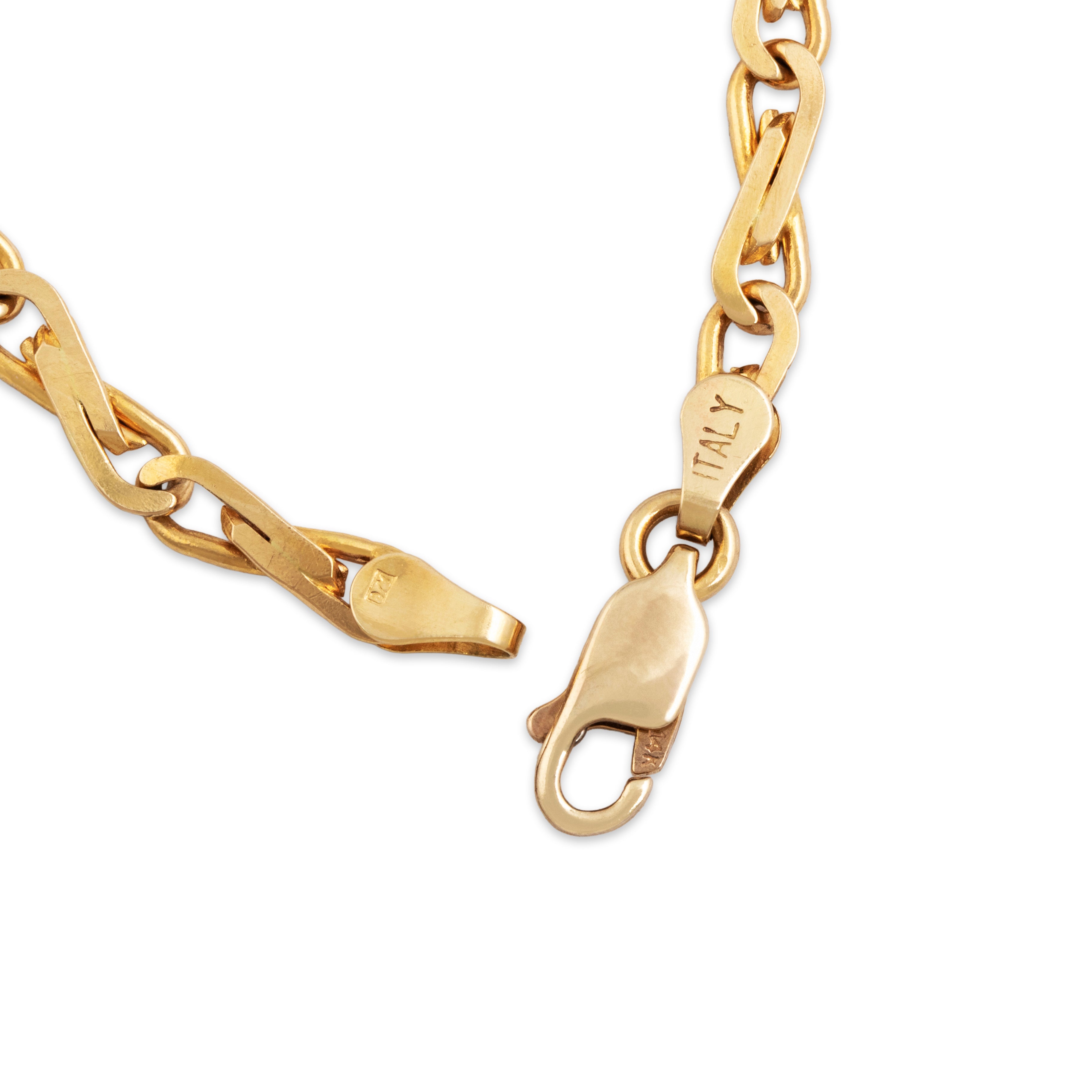 Vintage 14k Yellow Gold Figure 8 Link Bracelet - clasp view