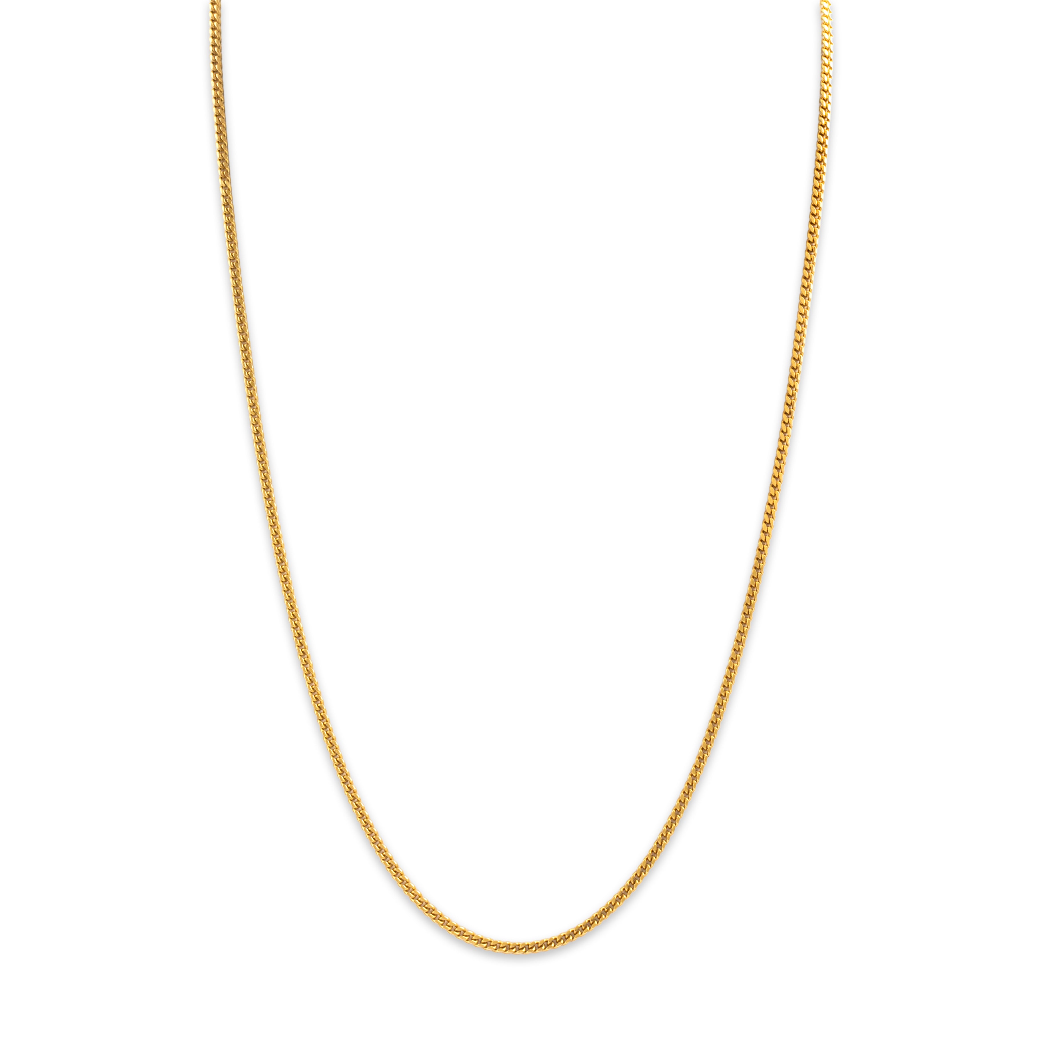 Vintage 14k Yellow Gold Sleek Curb Chain Necklace - detail view #1