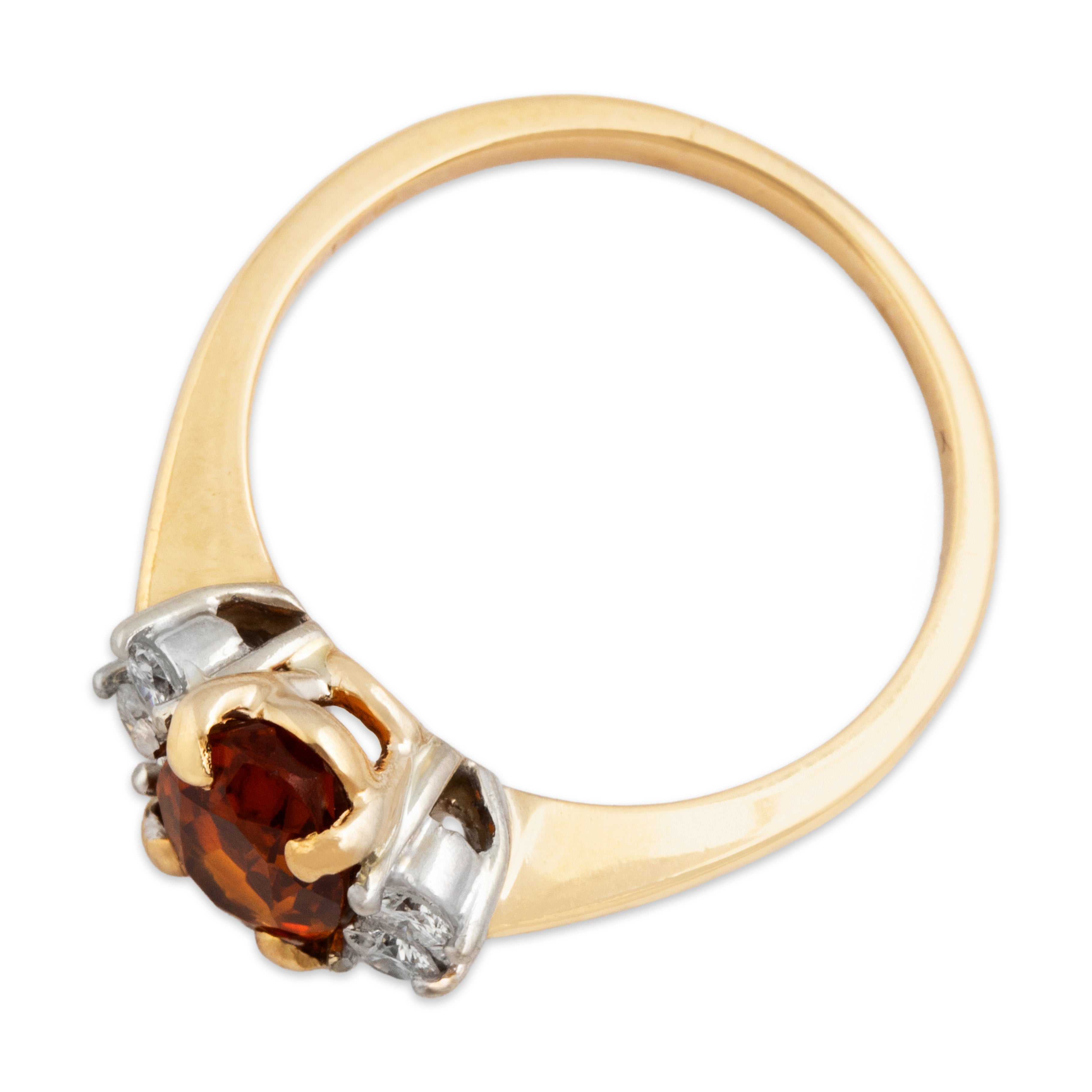 Vintage 14k Yellow Gold 1.01ct Palmeira Citrine Diamond Warm Golden Glow Ring - Overall view