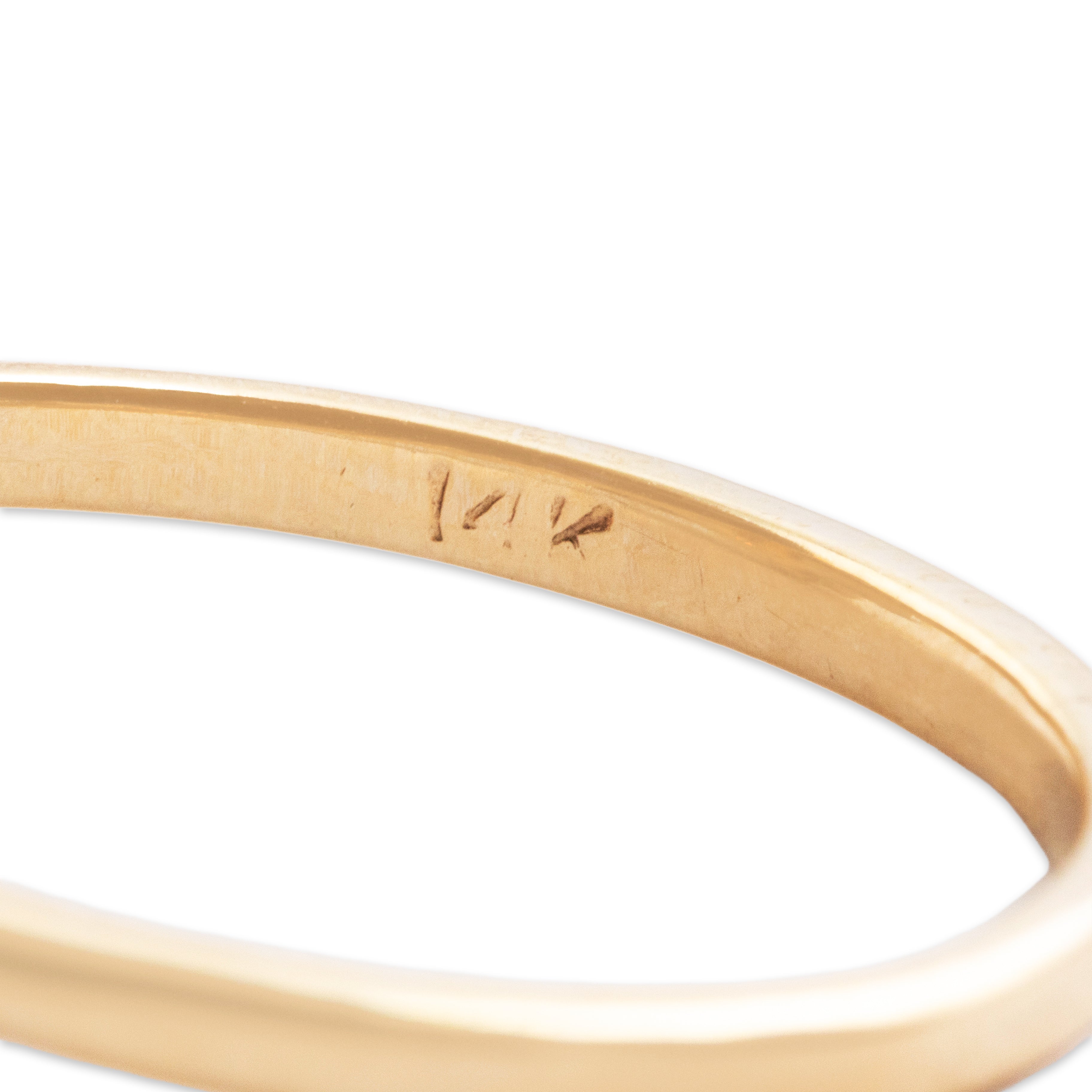 Vintage 14k Yellow Gold 1.01ct Palmeira Citrine Diamond Warm Golden Glow Ring - Hallmark view