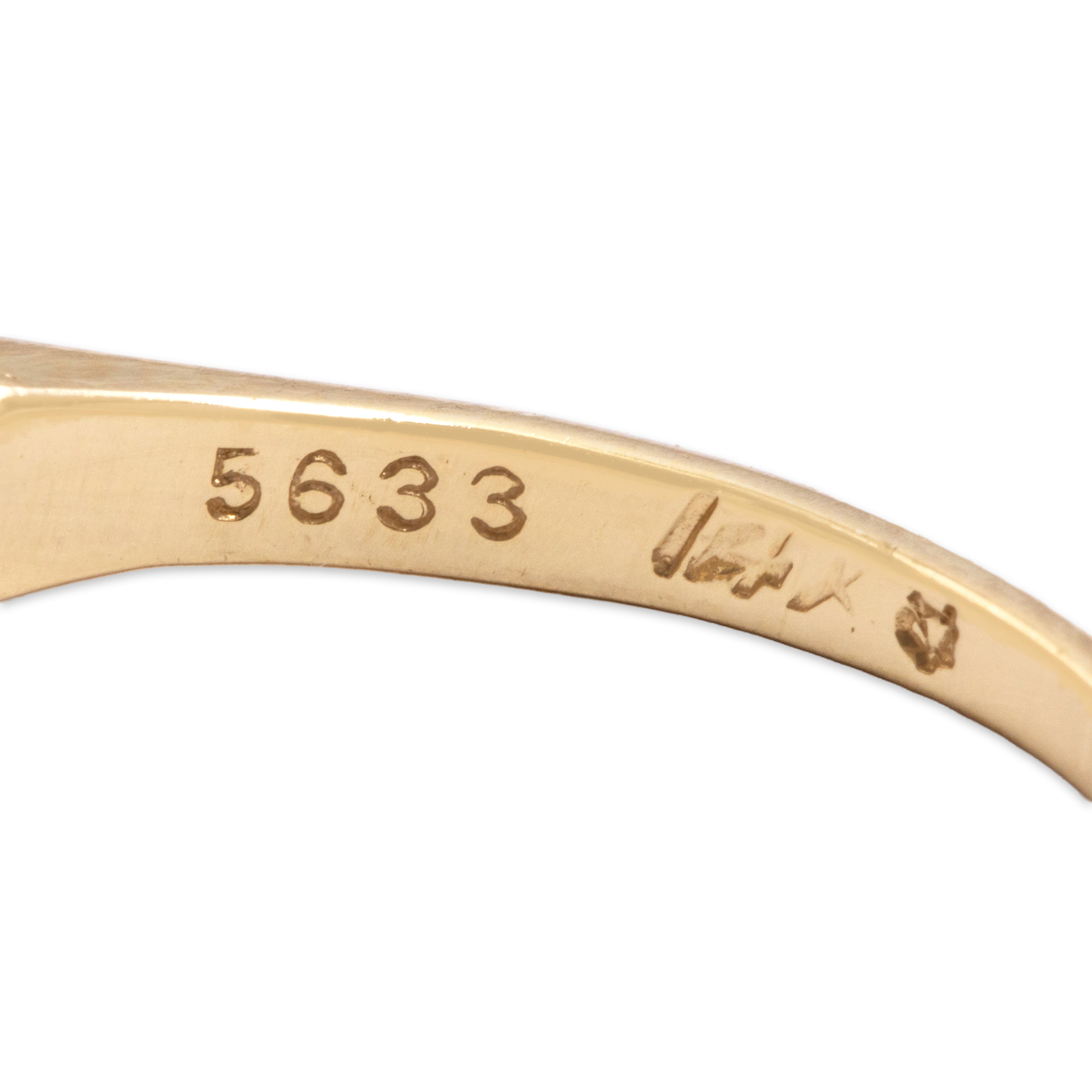 Vintage 14k Yellow & White Gold .6cttw Diamond Glittering Line Band Ring - Hallmark view