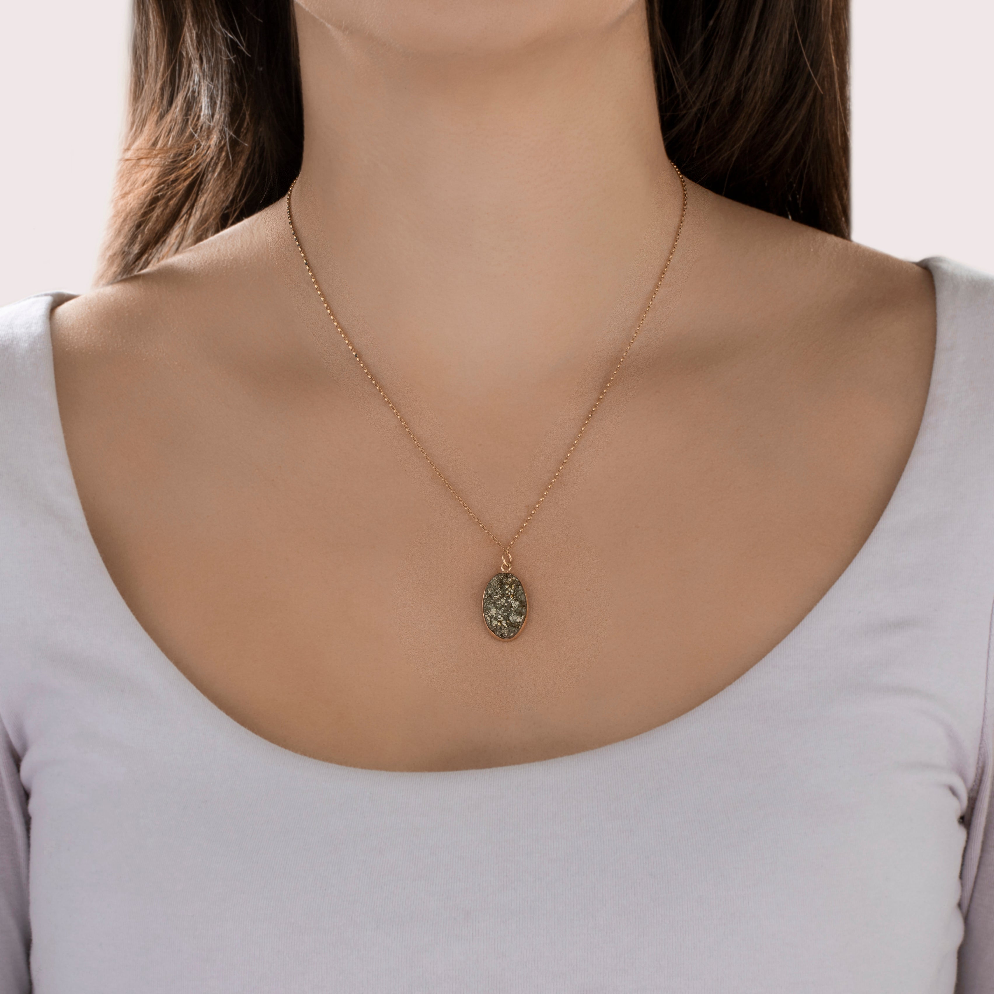 Antique Victorian 14k Rosy Yellow Gold Pyrite Crystal Heavy Charm / Pendant