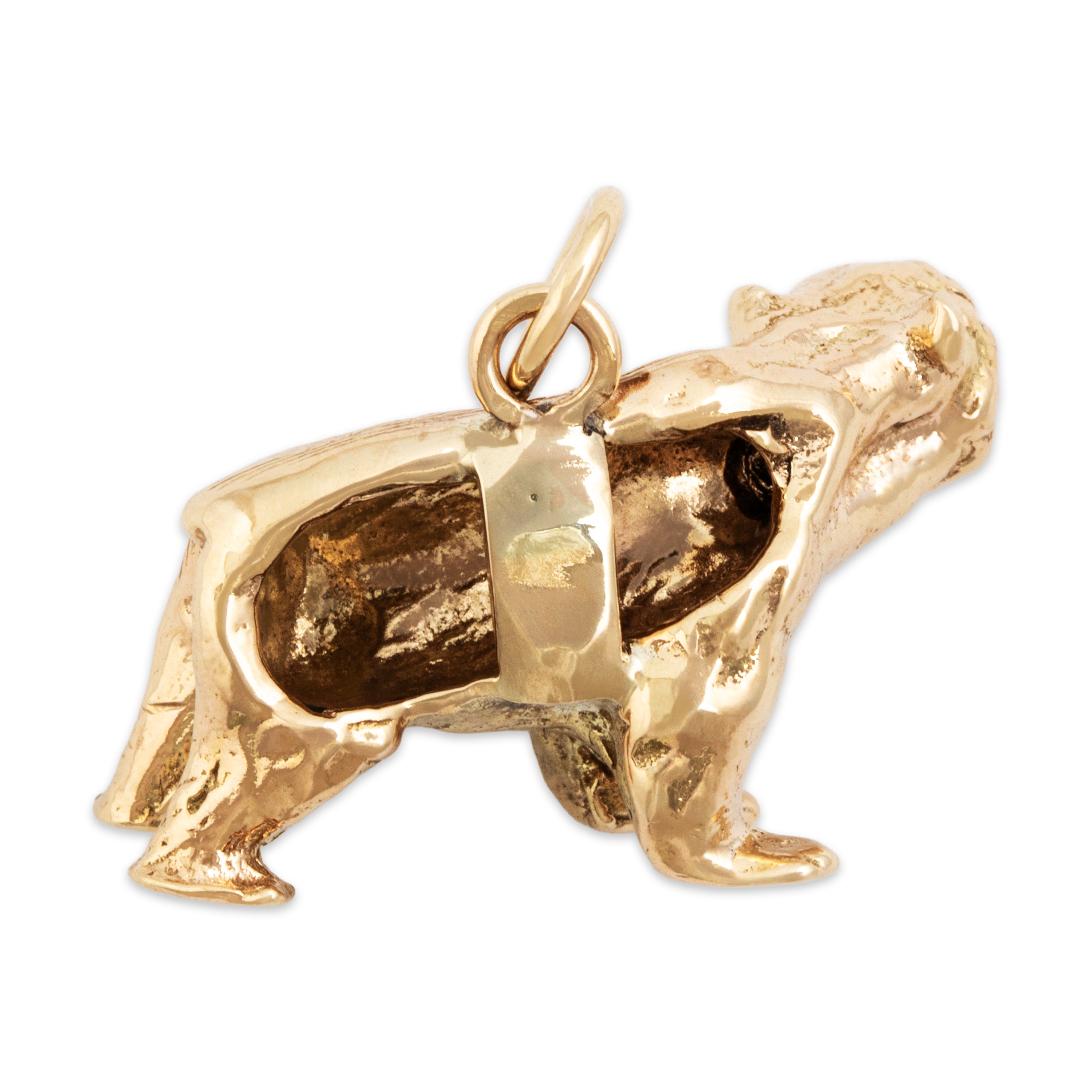 Antique Victorian 14k Yellow Gold Heavy Figural Bear Charm / Pendant - detail view #3