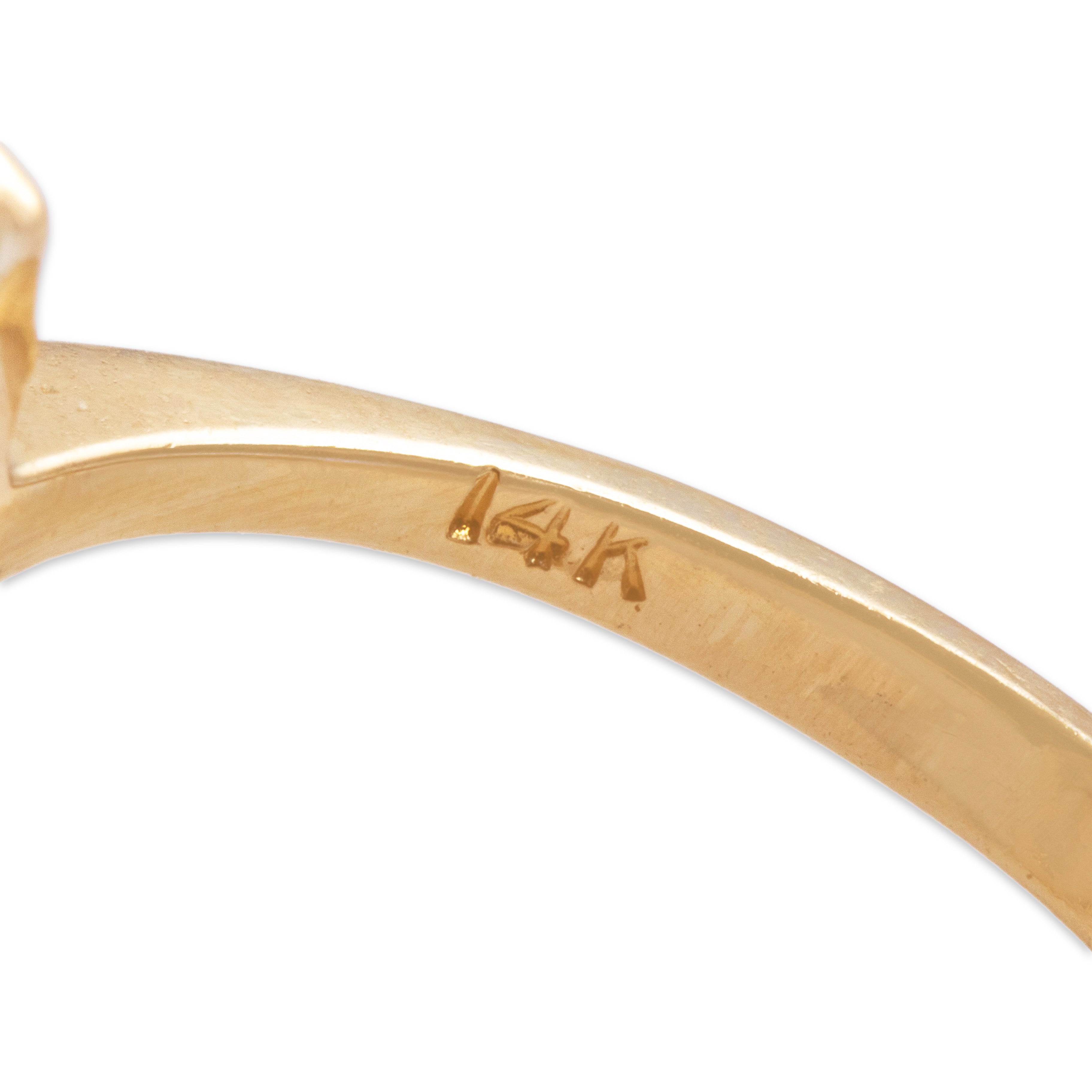 Vintage 14k Yellow Gold Ruby Diamond Cascading Pear Ring - Hallmark view