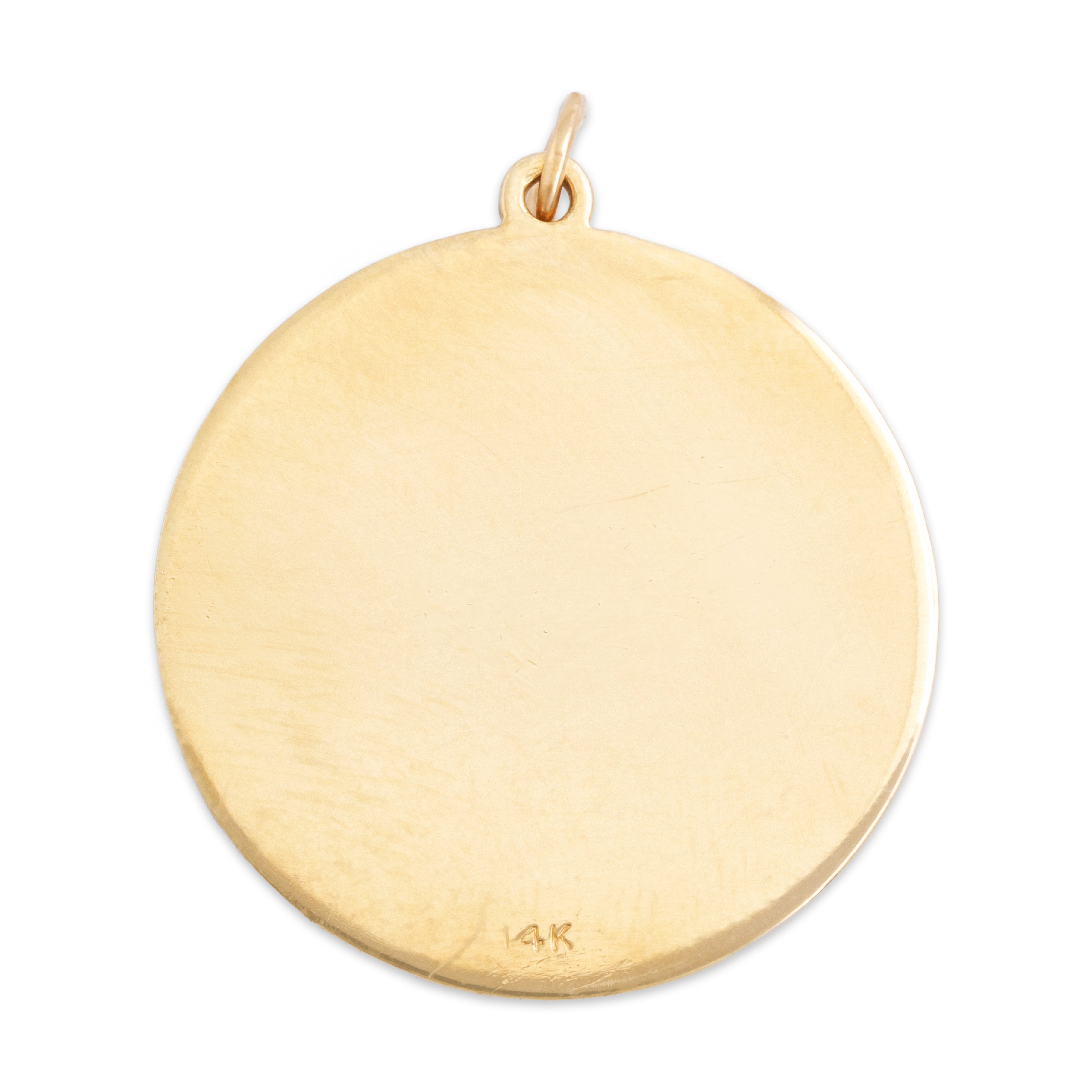 Vintage 14k Yellow Gold Ruby Sapphire Large Enamel Birthday Cake Charm / Pendant - Back view