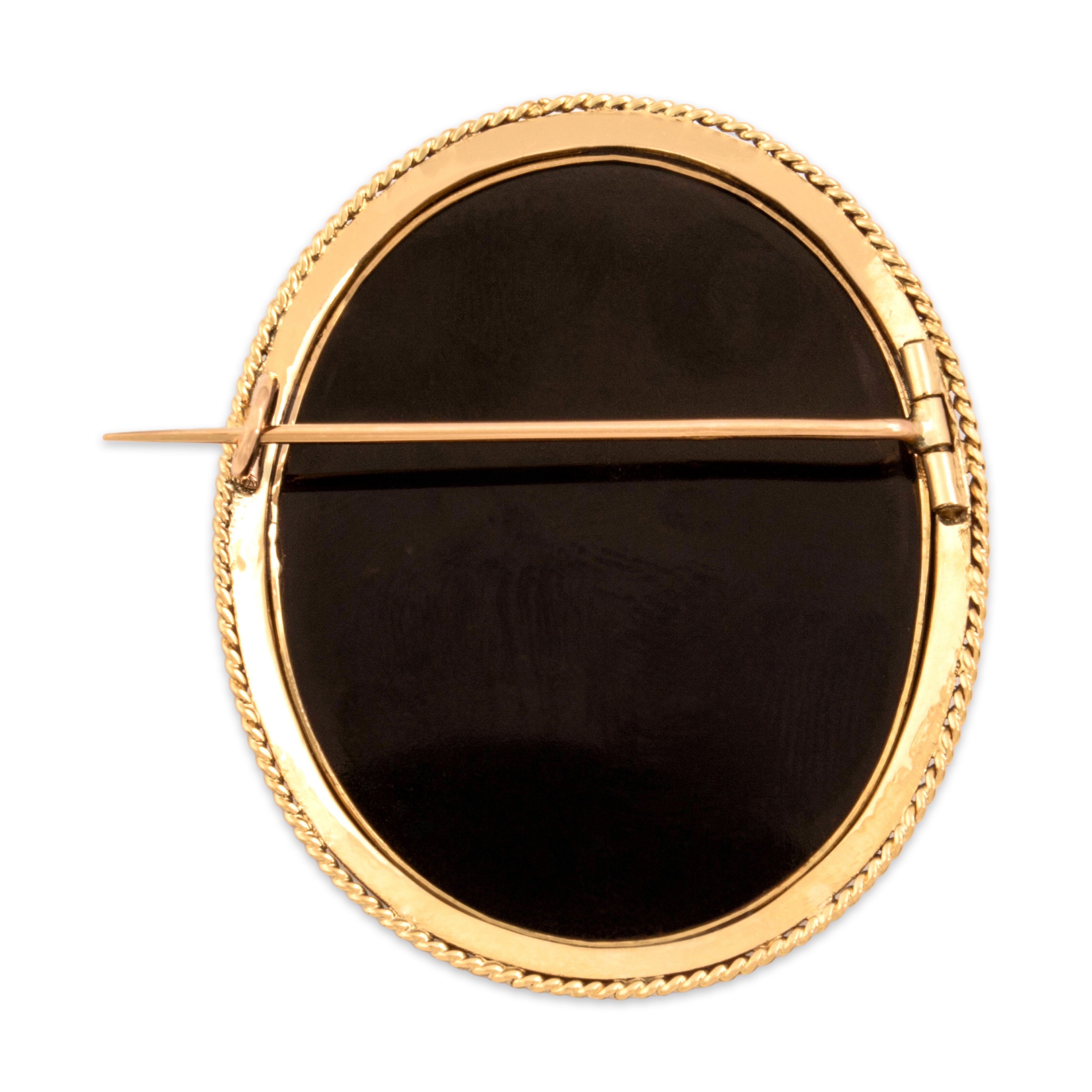 Antique French 18k Yellow Gold Outstanding Oversized Museum Quality Micromosaic Floral Brooch / Pin - Back view