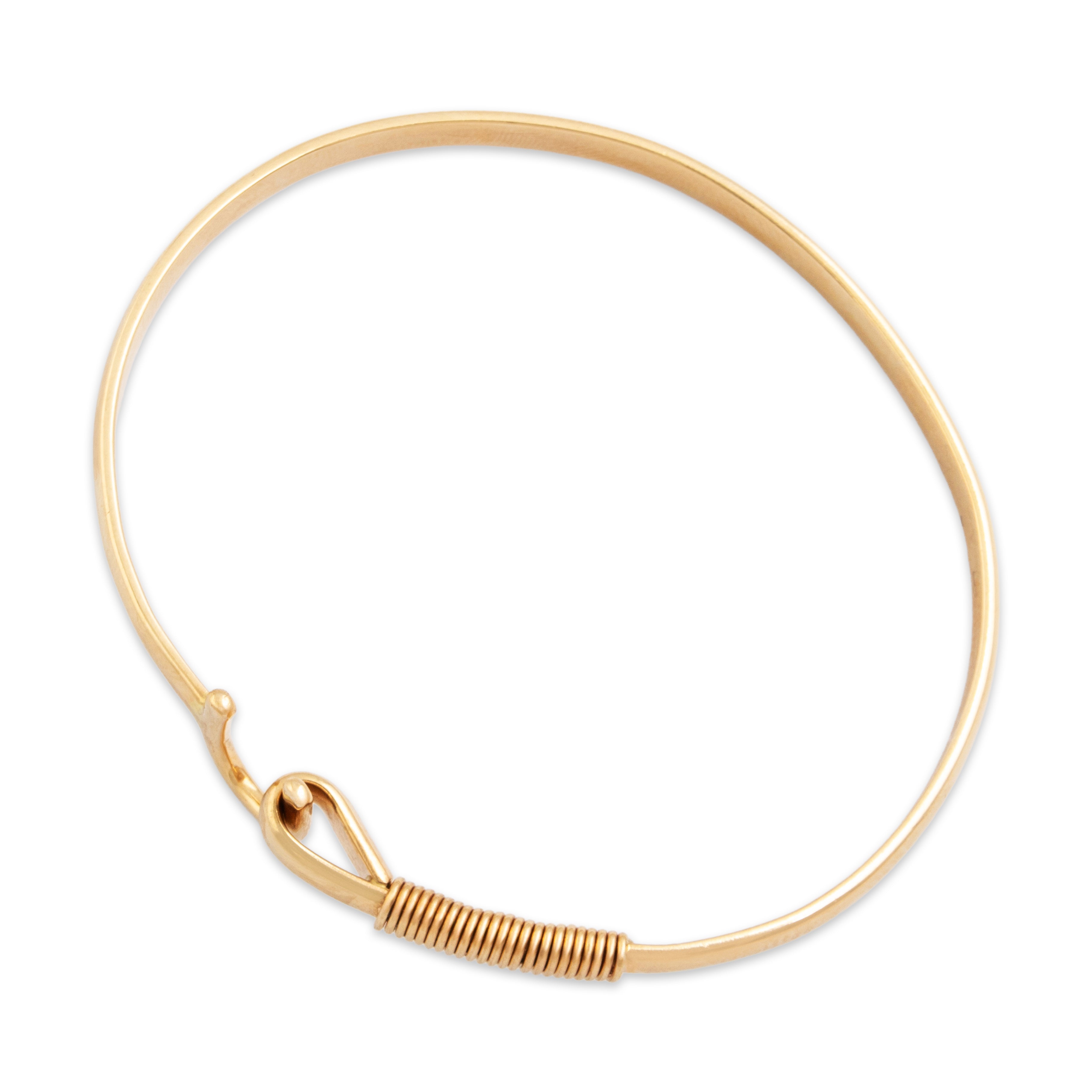 Vintage 14k Rosy Yellow Gold Hook Clasp Bracelet - detail view #1